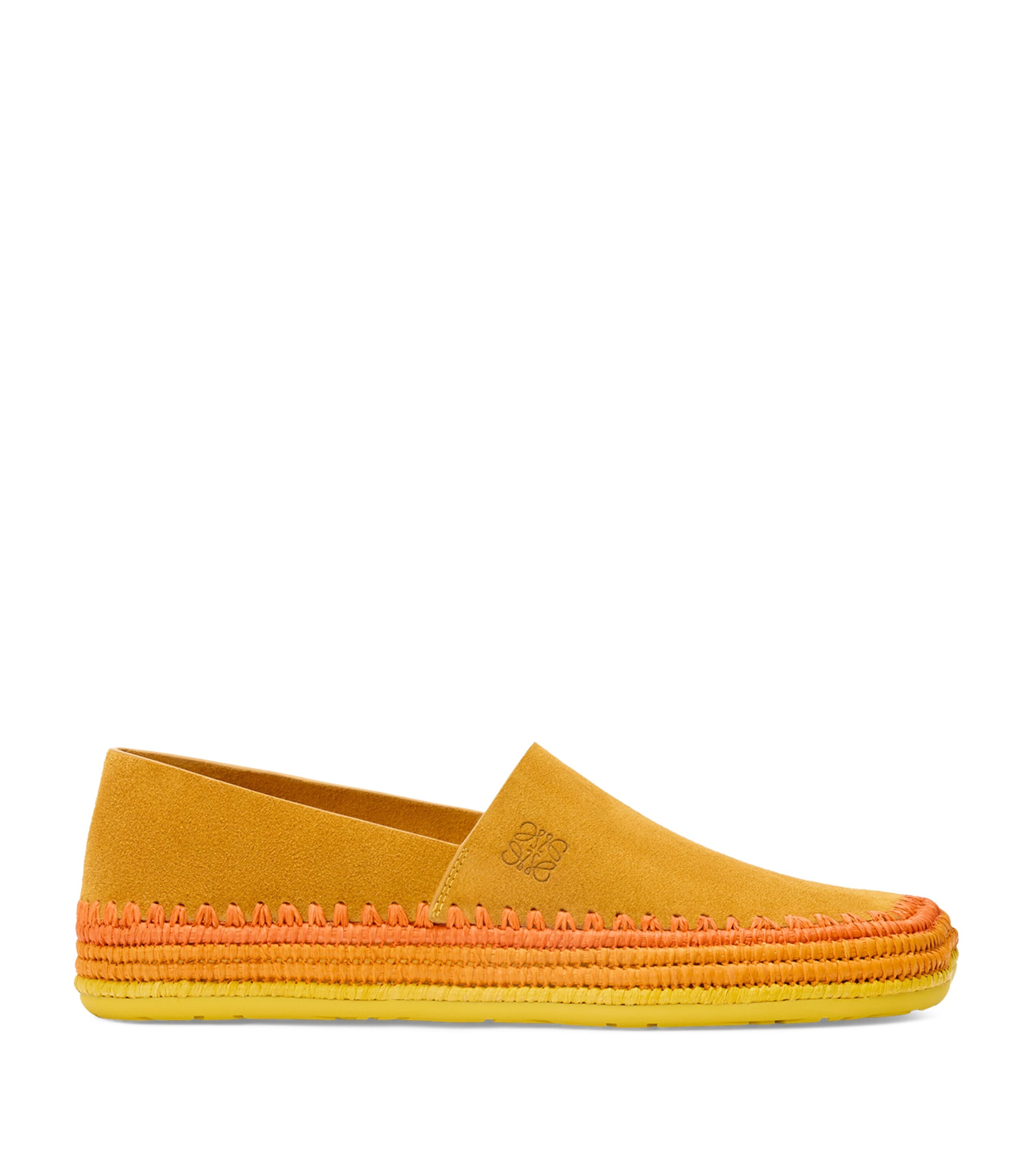 Loewe Rio Suede And Raffia Espadrilles In Orange