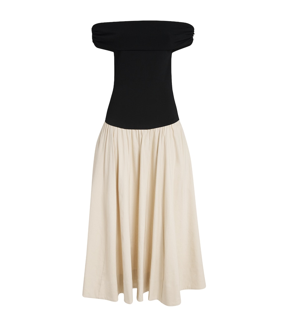 Off-The-Shoulder Adaline Midi Dress BLACK MULTI Image 1