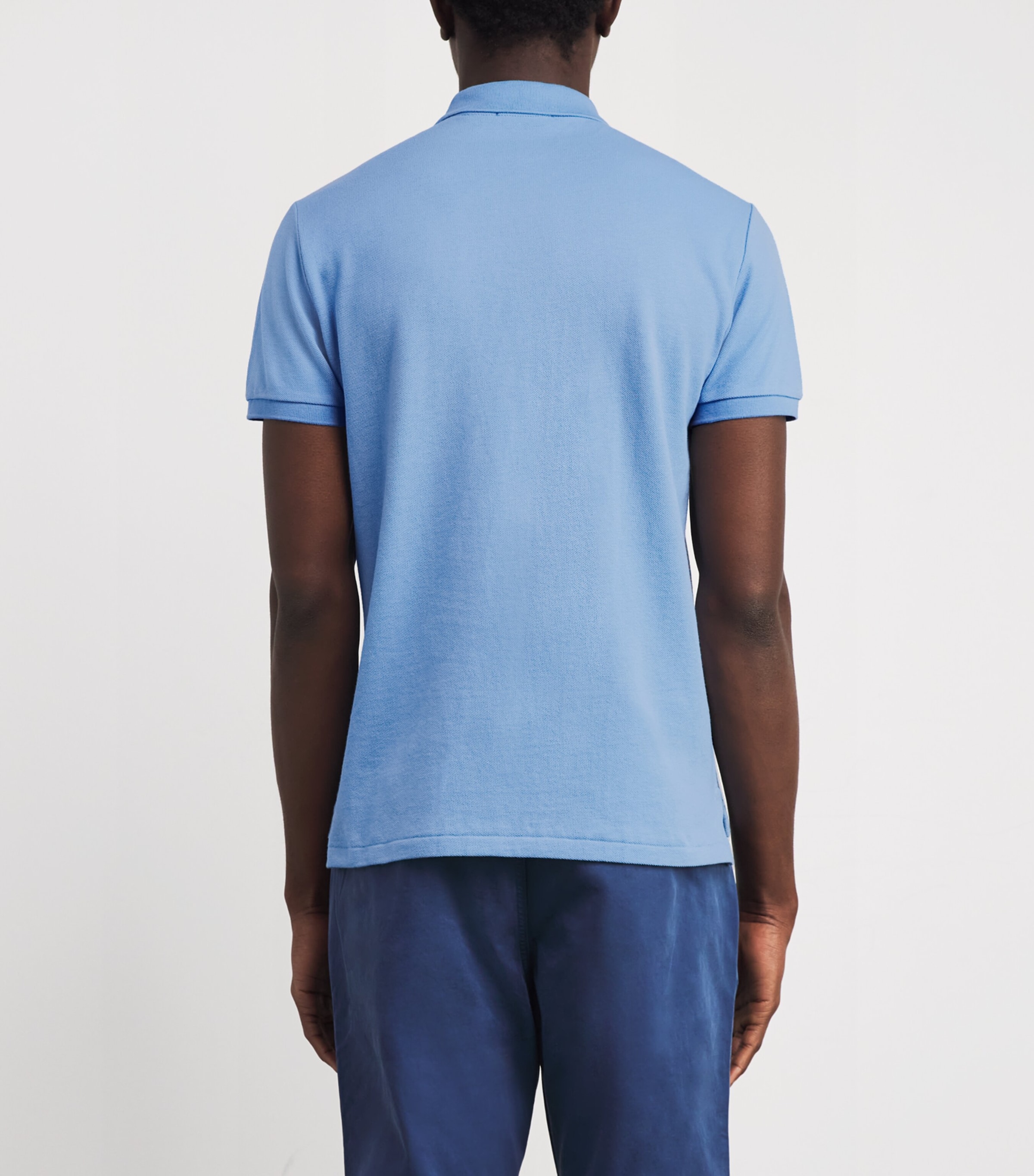 Polo Ralph Lauren Mens Cotton Mesh Custom-Fit Polo Shirt Bristol Blue Image 4