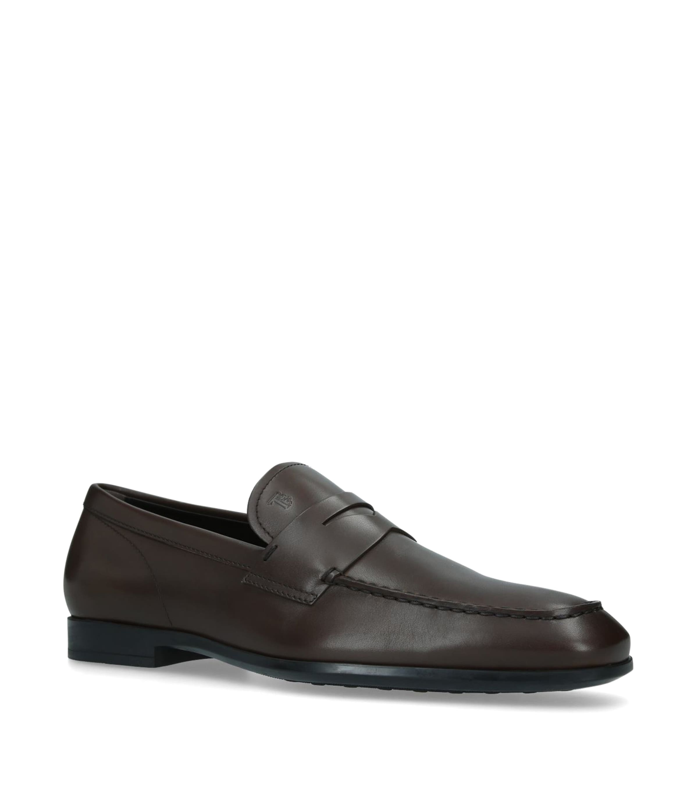 Shop Tod's Leather Loafers In Brown