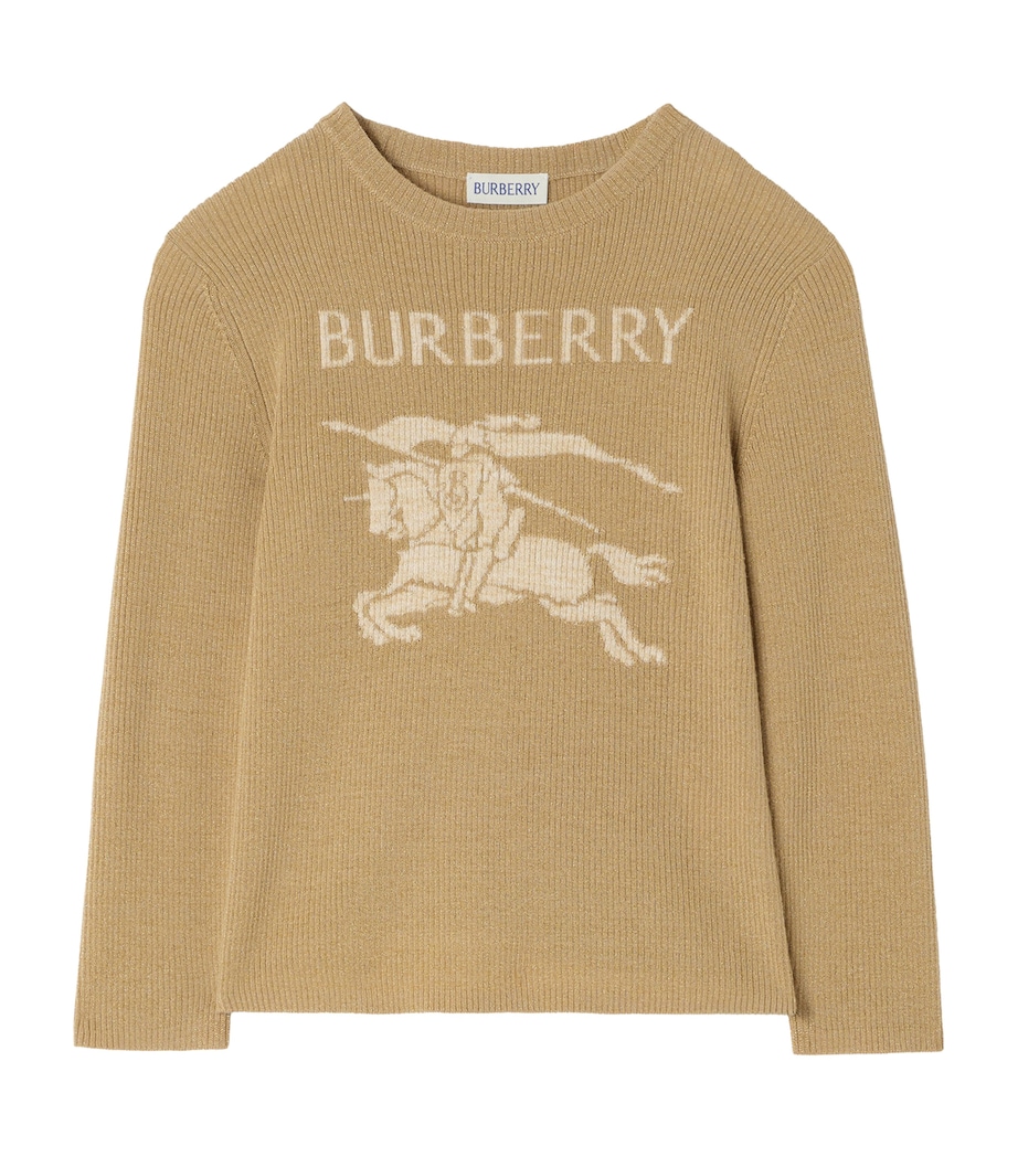 Burberry Kids Wool-Blend EKD Sweater (4-12 Years) Gold Beige Image 1