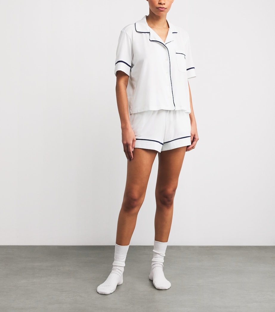 Polo Ralph Lauren Womens Cotton-Blend Short Pyjama Set White Cloud Image 2