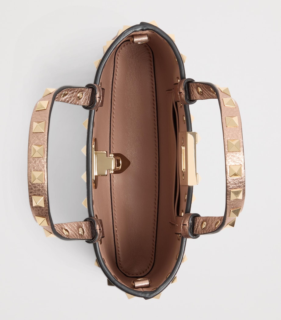 Mini Metallic Leather Rockstud Top-Handle Bag GF9 Image 5