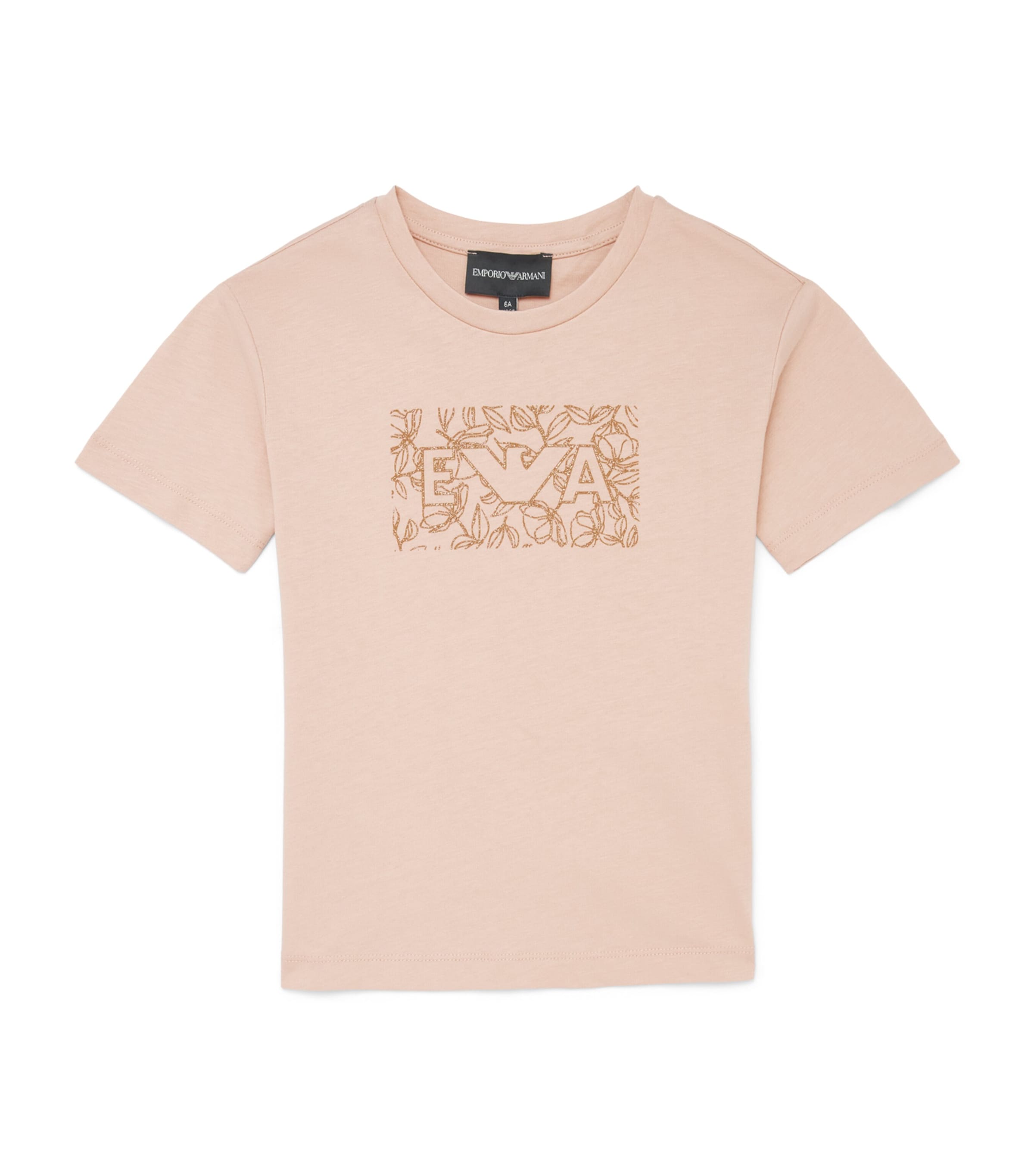 Emporio Armani Kids Logo T-Shirt (4-14 Years) Rose Dust Image 1