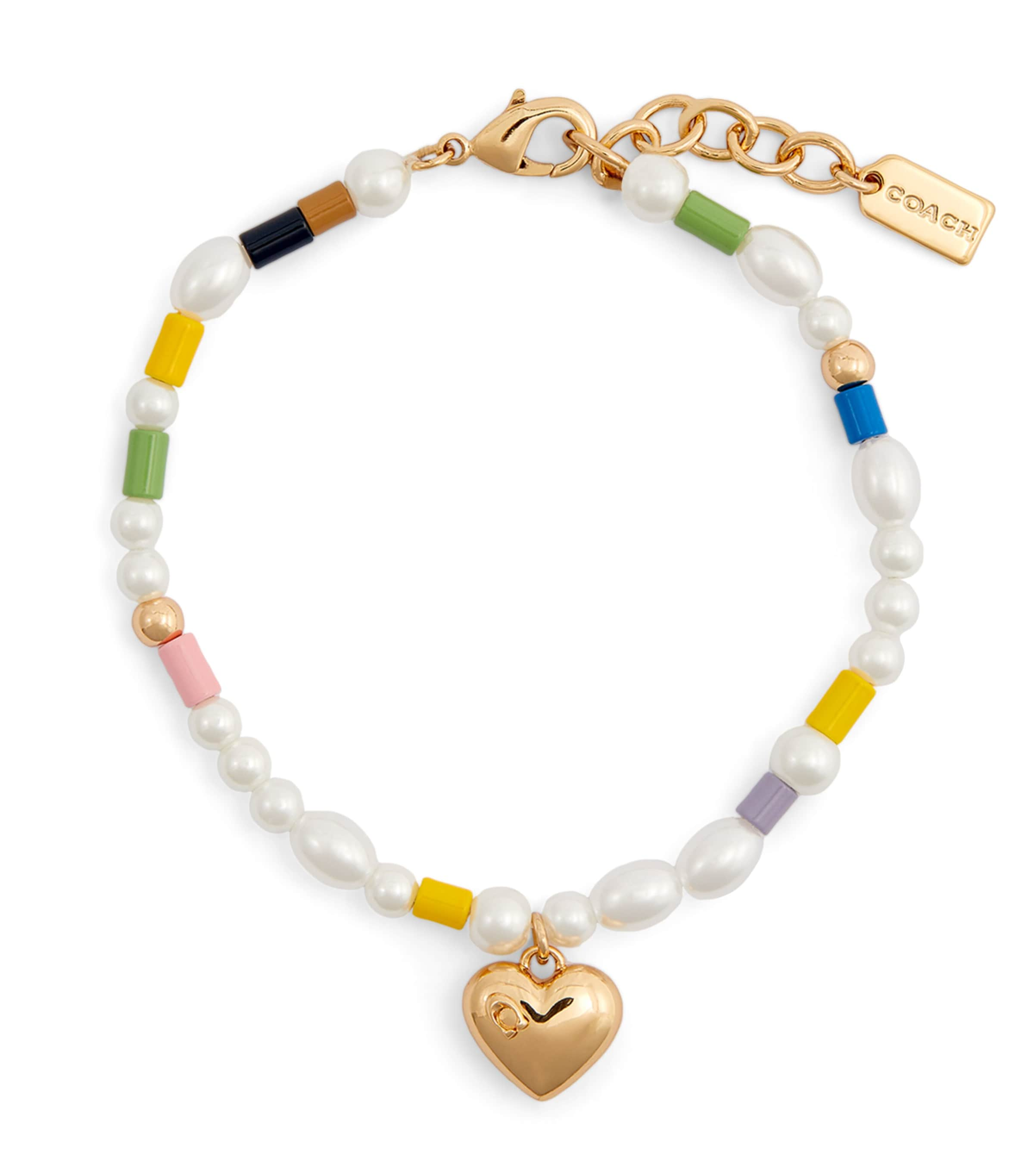 Coach Heart Charm Bracelet In Gold