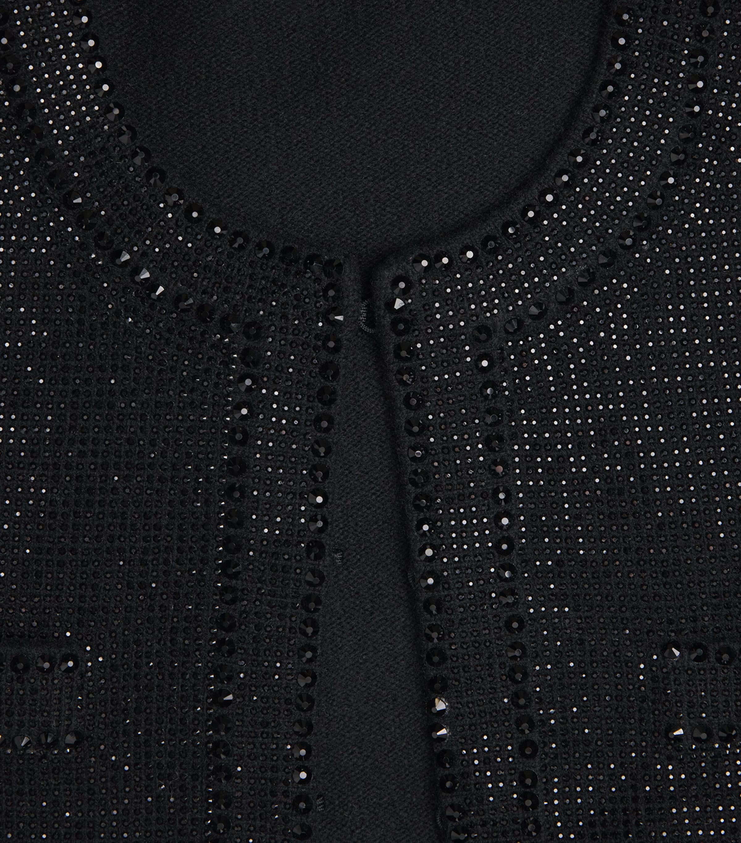 Wool-Blend Embellished Kendra Cardigan 001 BLACK Image 5