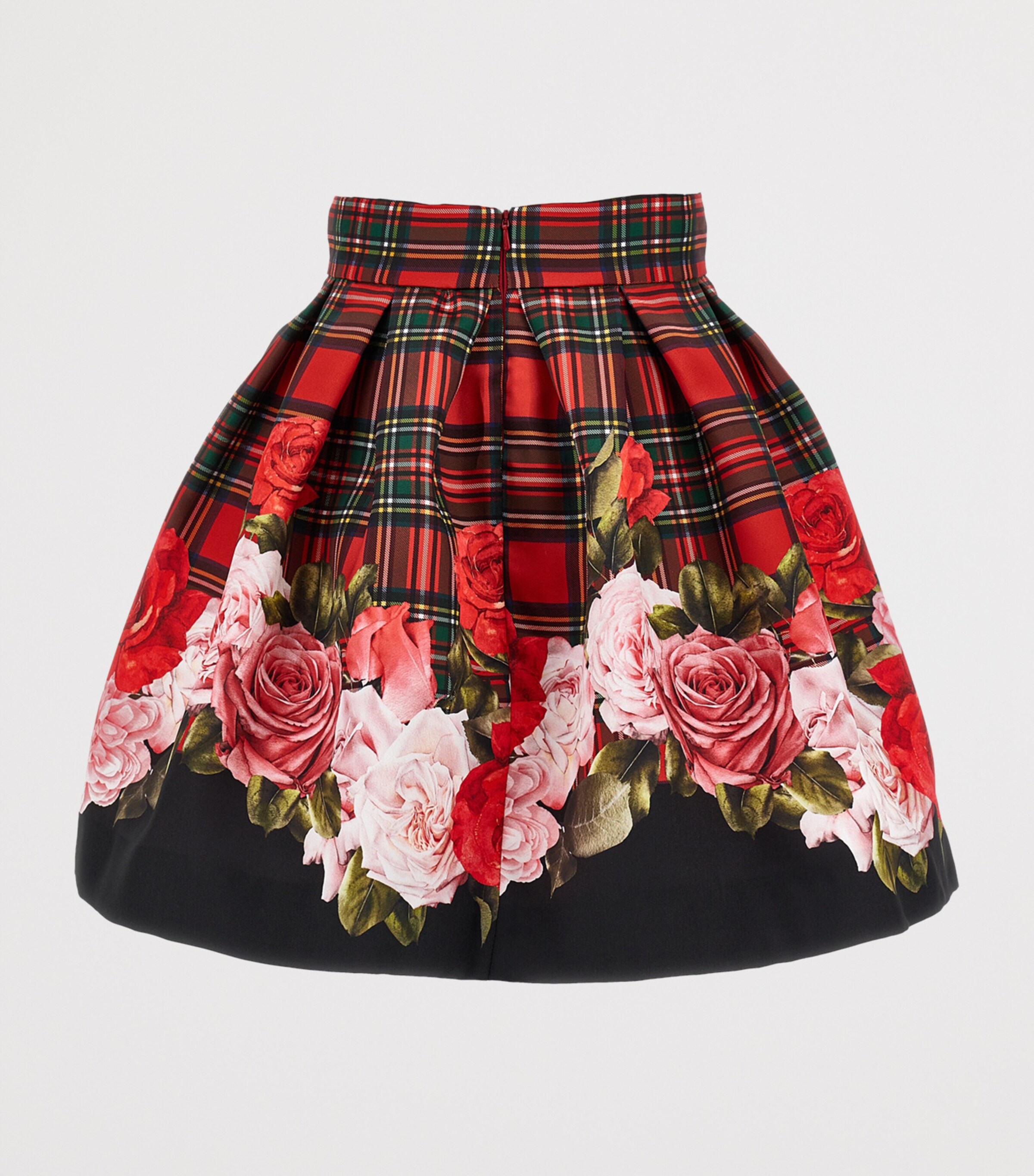 Tartan and Floral Skirt (2-12 Years) ROSSO/NERO Image 2
