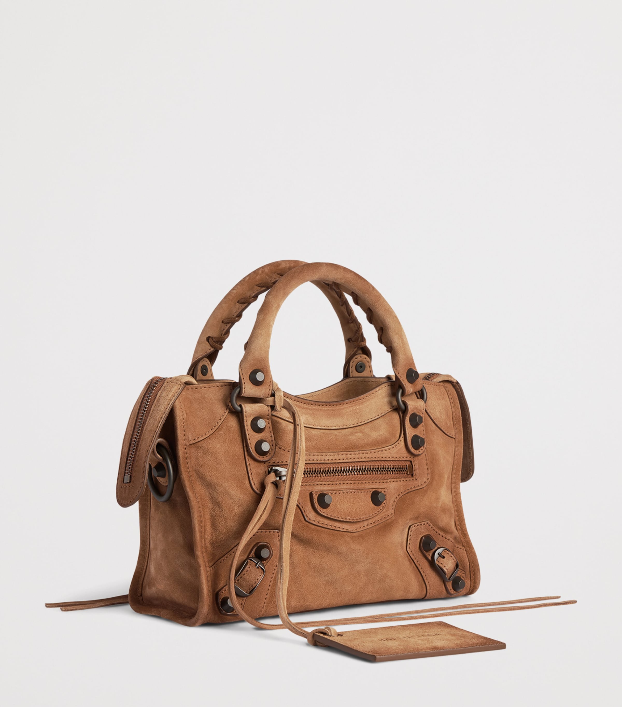 Balenciaga Mini Waxed Suede Le City Top-Handle Bag Image 3