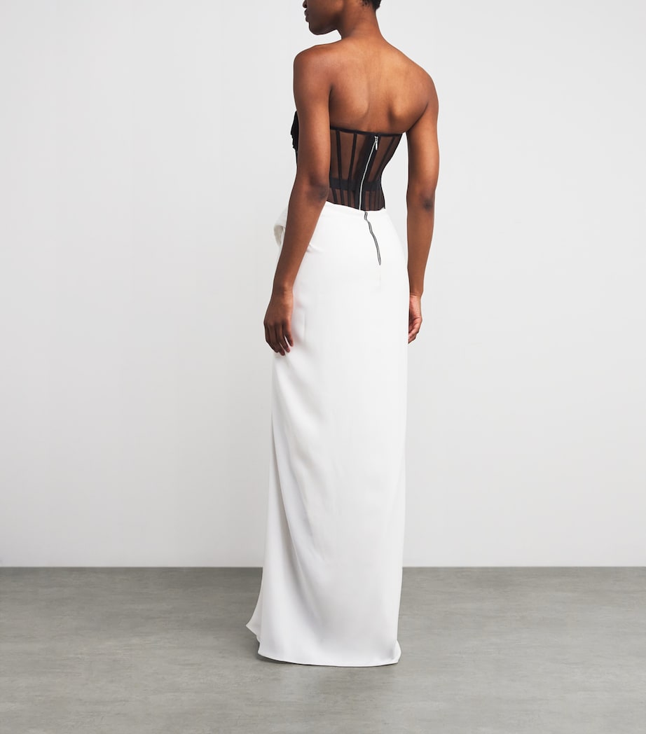 Sculpted Dichrome Corset Gown BLACK WITH WHITE Image 3