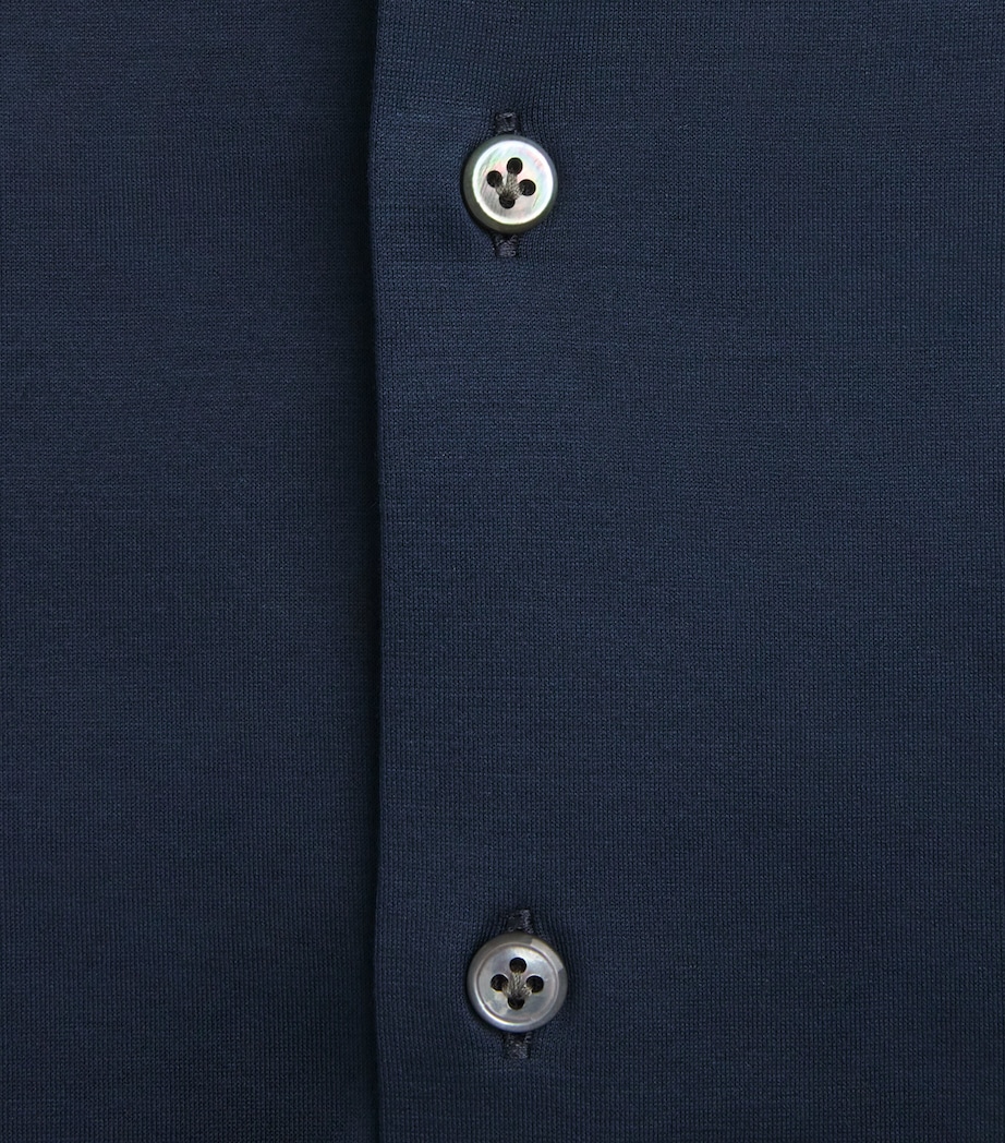 Pal Zileri Mens Cotton Jersey Shirt Blue Image 6