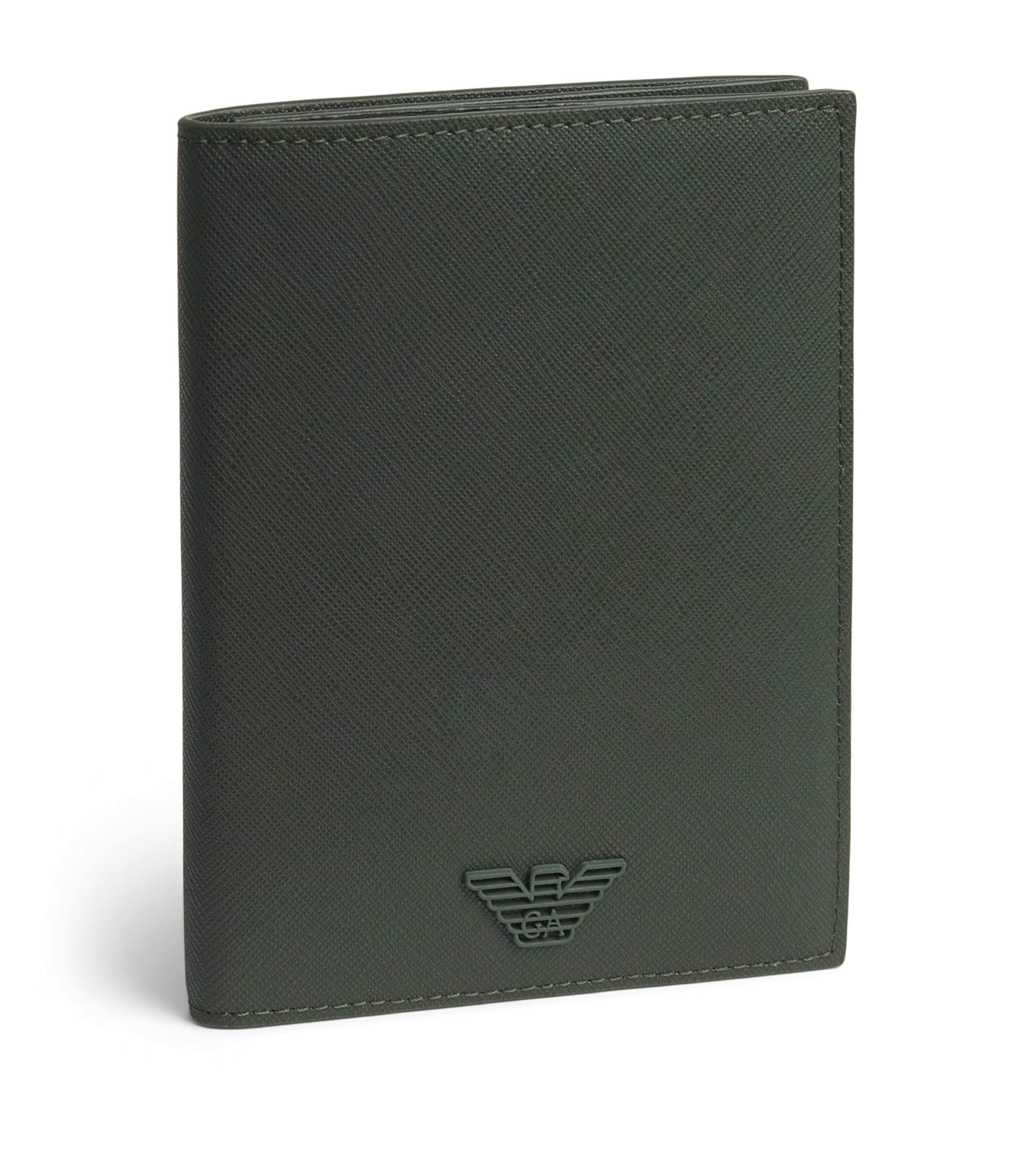 Emporio Armani Saffiano Leather Passport Holder Image 1