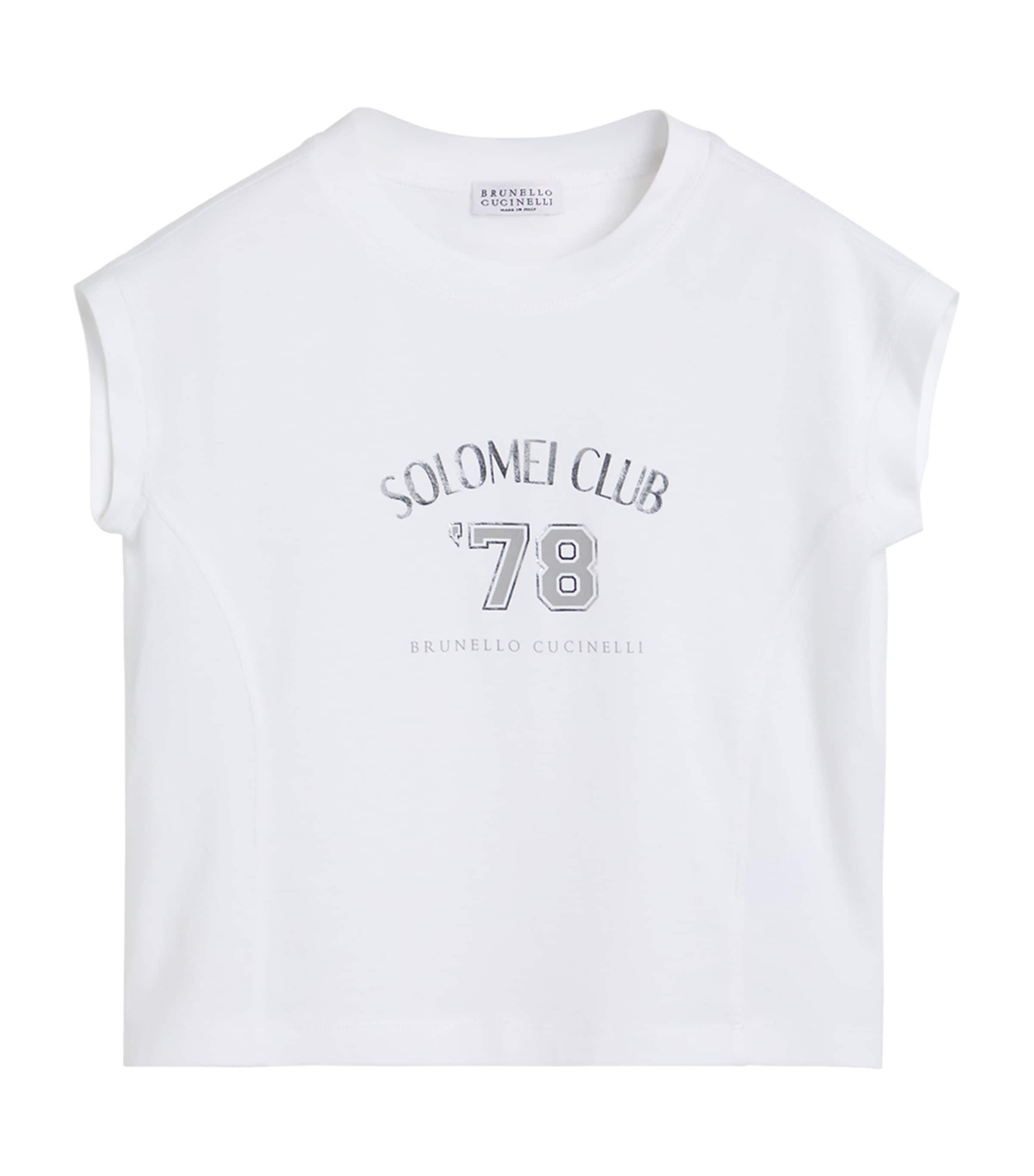 Brunello Cucinelli Cotton Jersey Printed T-shirt In White
