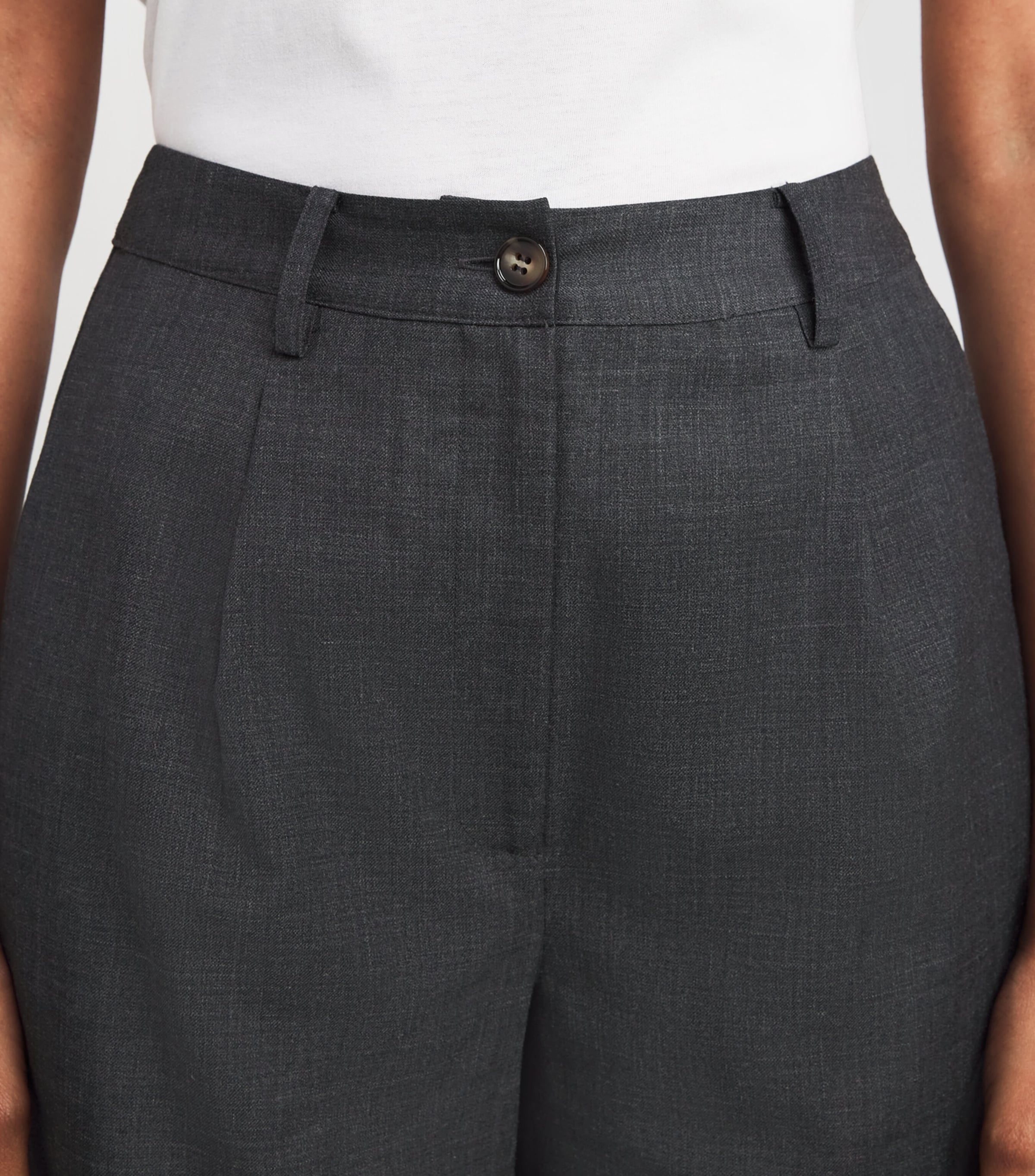 Wide-Leg Tailored Trousers MOTTLED GREY Image 6