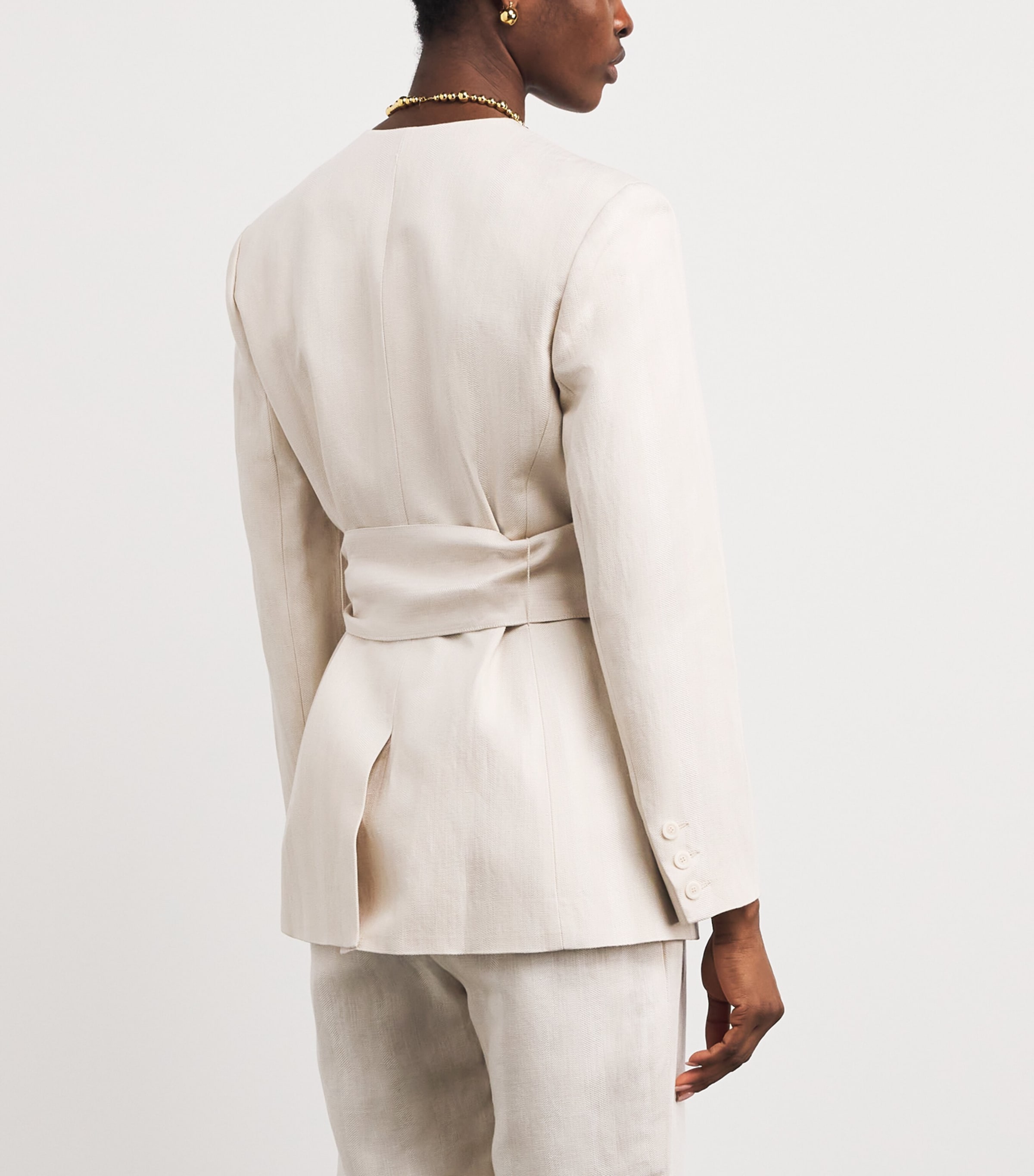 Claudie Pierlot Womens Kimono-Collar Jacket Sand Image 5