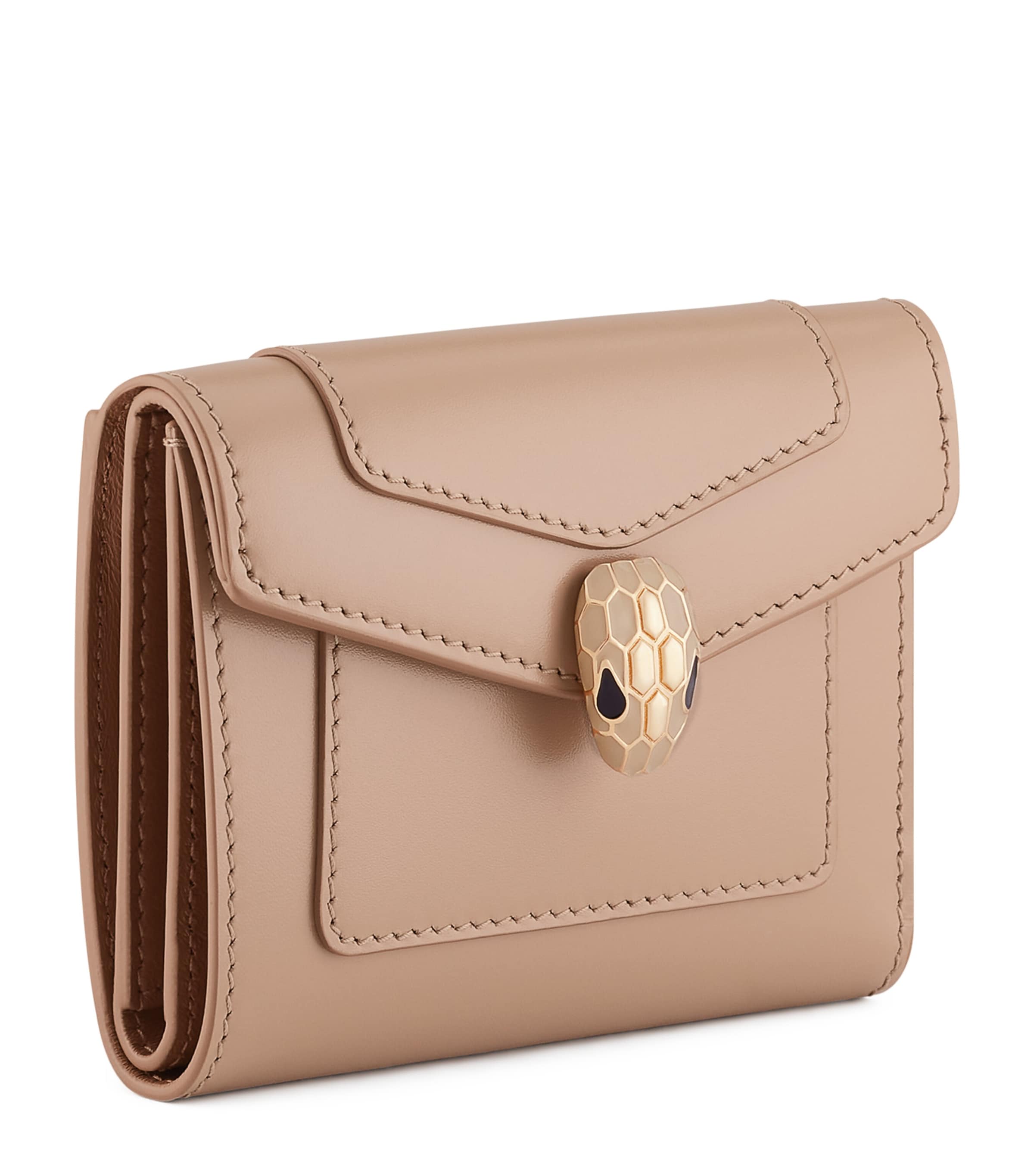 Bvlgari Leather Serpenti Forever Compact Wallet Beige Medium Image 1