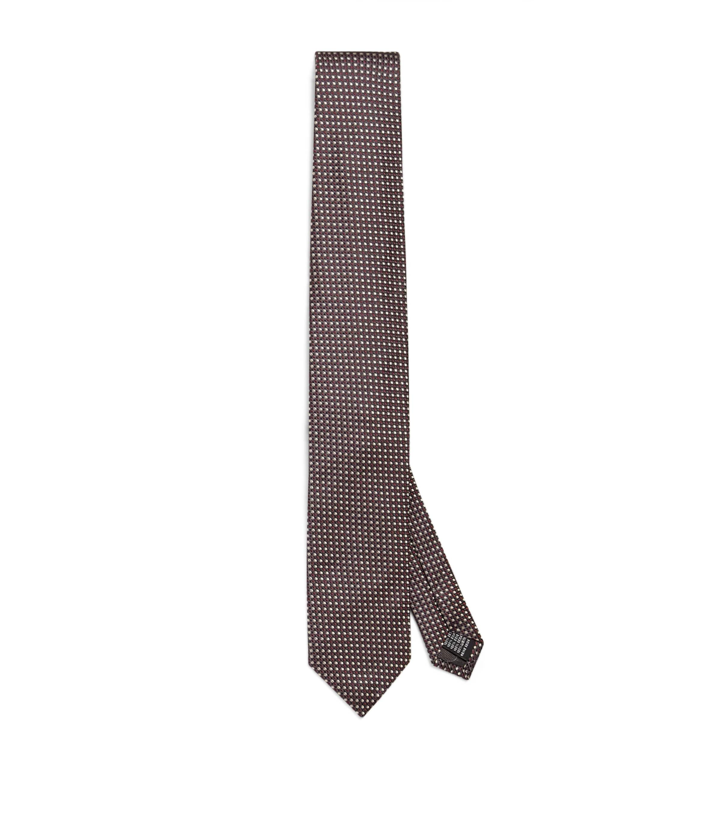 Shop Pal Zileri Silk Micro Check Tie In Brown