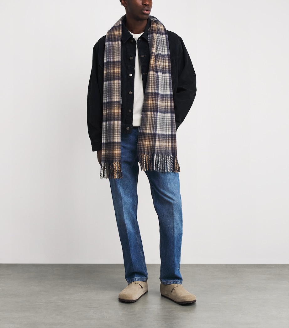 Check Hampton Scarf NAVY / OATMEAL Image 2