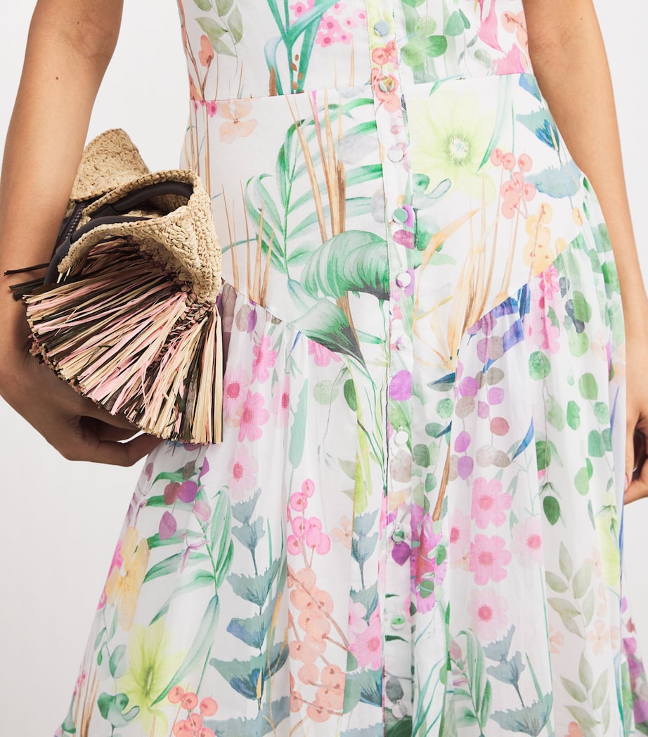 Cotton-Blend Cael Midi Dress WHITE LAGOON Image 6