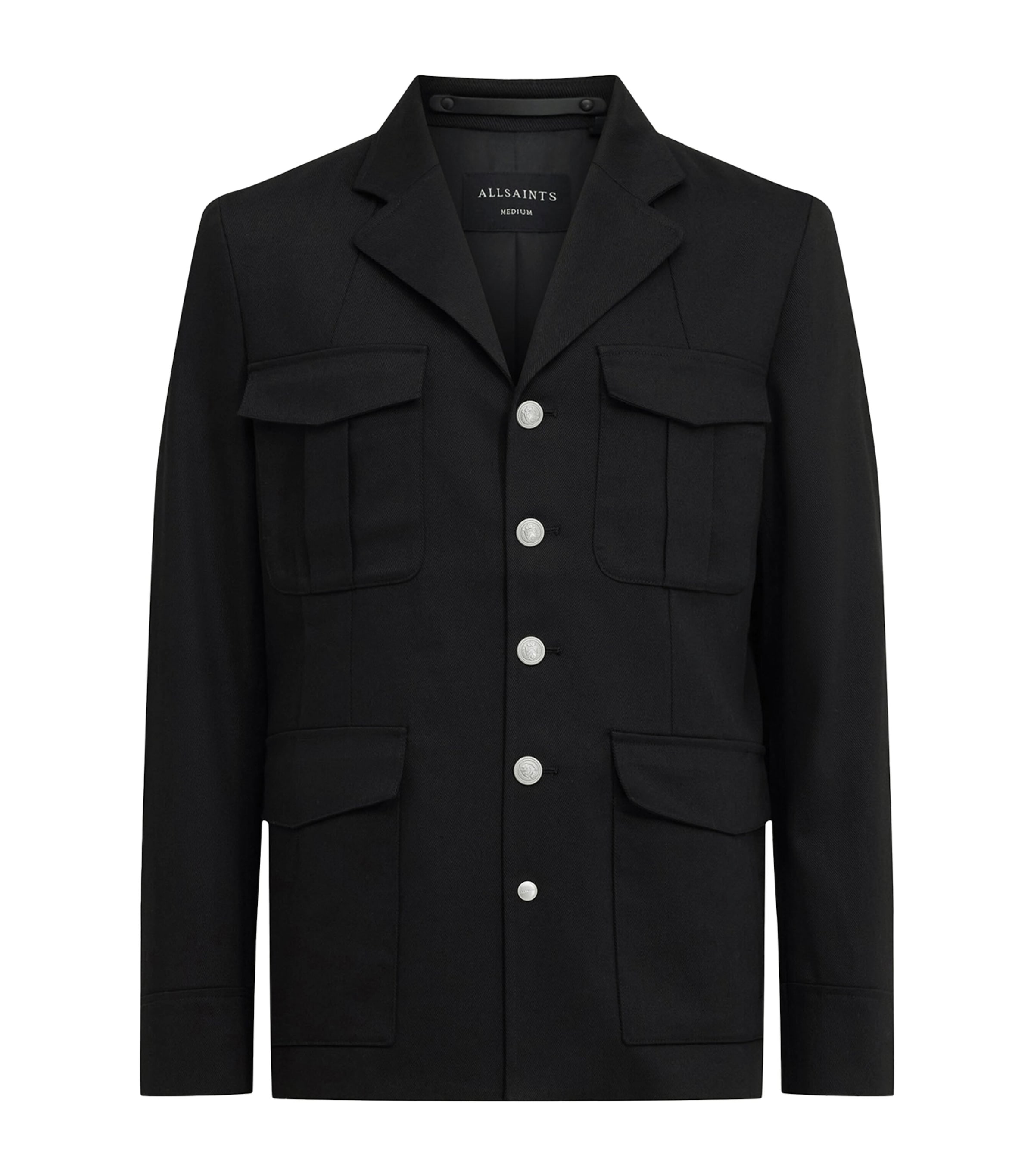 Allsaints Cotton Twill Eldon Jacket In Black