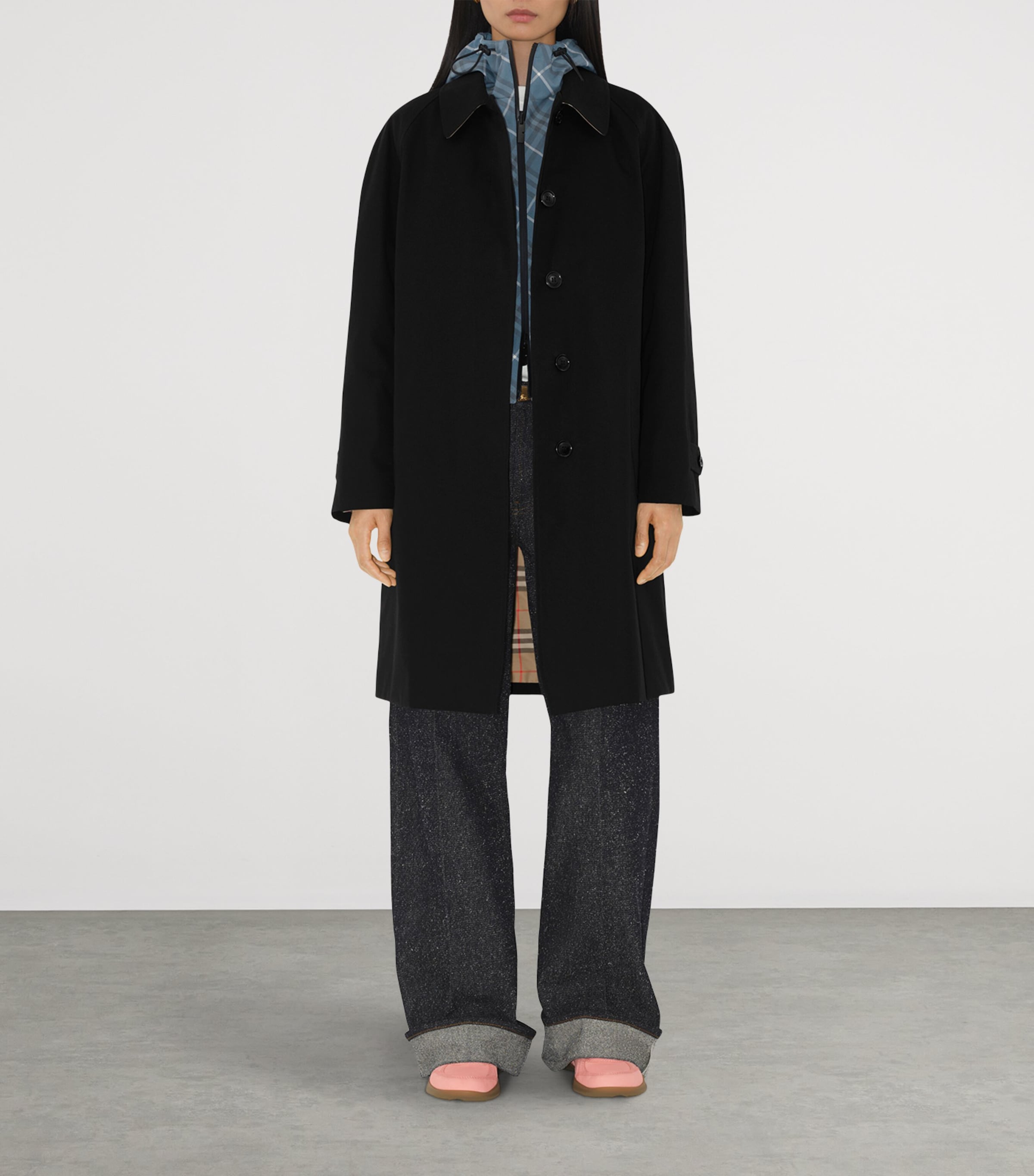 Gabardine Mid-Length Camden Heritage Car Coat BLACK Image 2