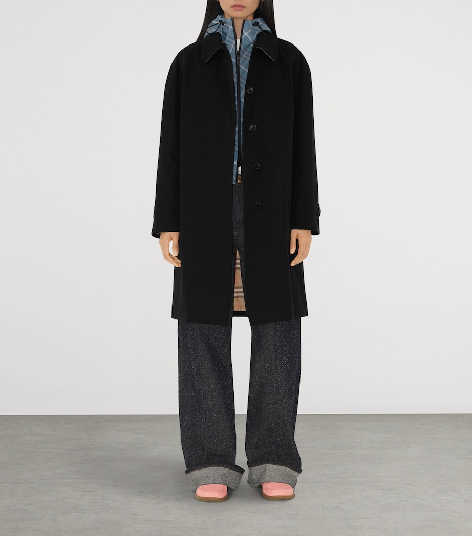 Gabardine Mid-Length Camden Heritage Car Coat BLACK Image 2