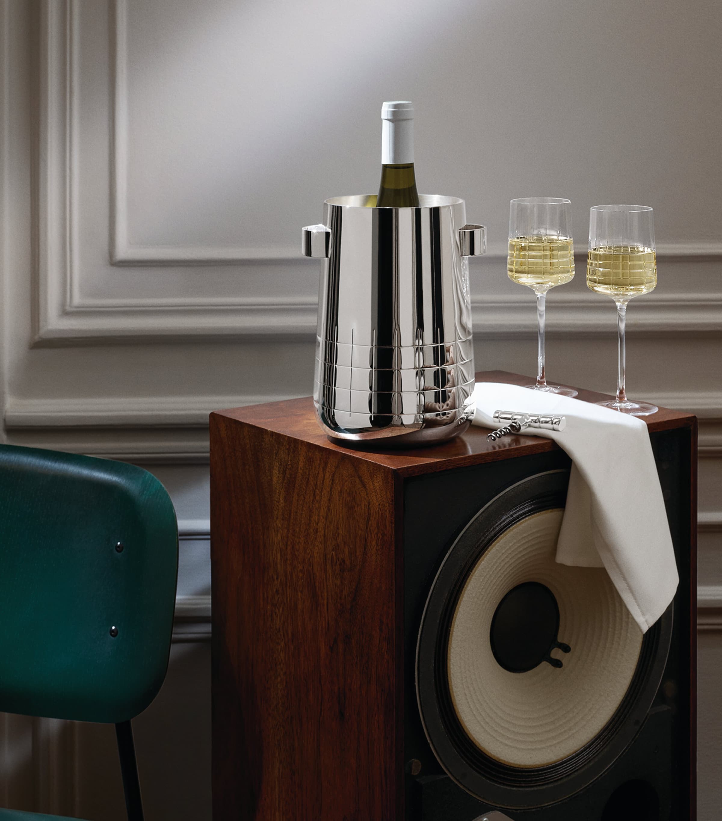 Christofle Silver-Plated Graphik Wine Cooler with Chillers Silver Image 2