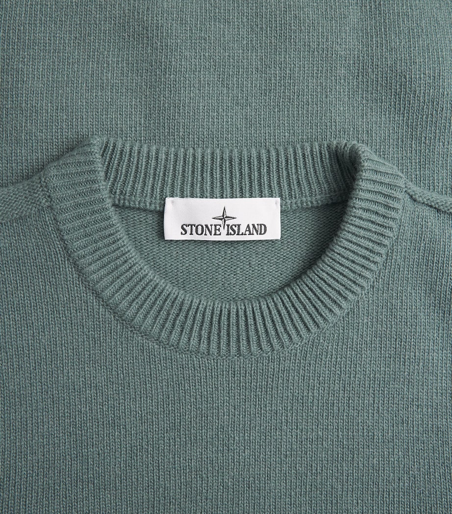 Stone Island Mens Virgin Wool-Blend Compass Sweater Image 6