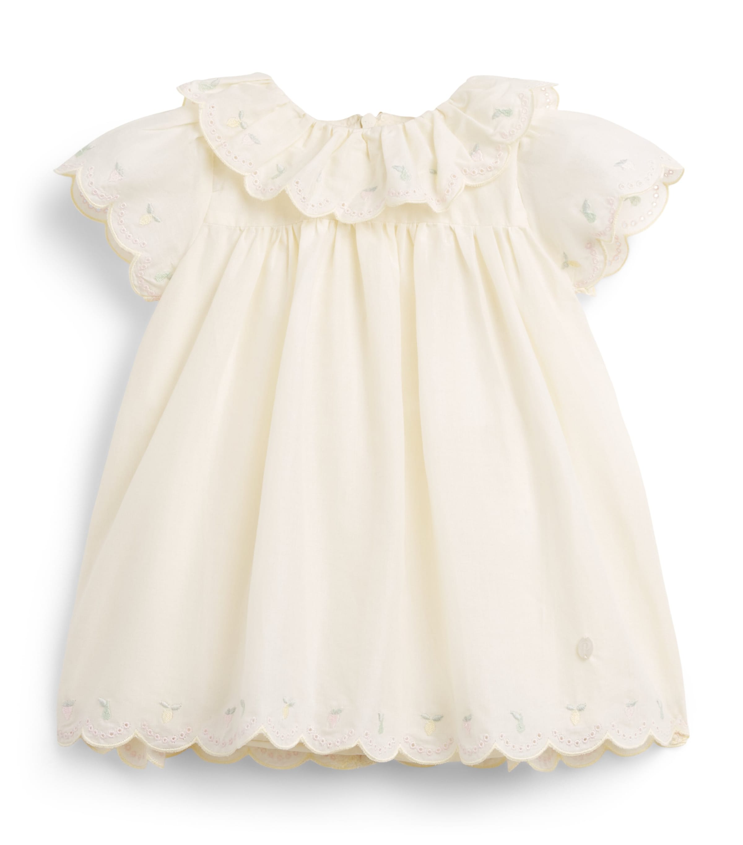 Patachou Cotton Gathered Dress (6 Months-4 Years) Yellow Image 1
