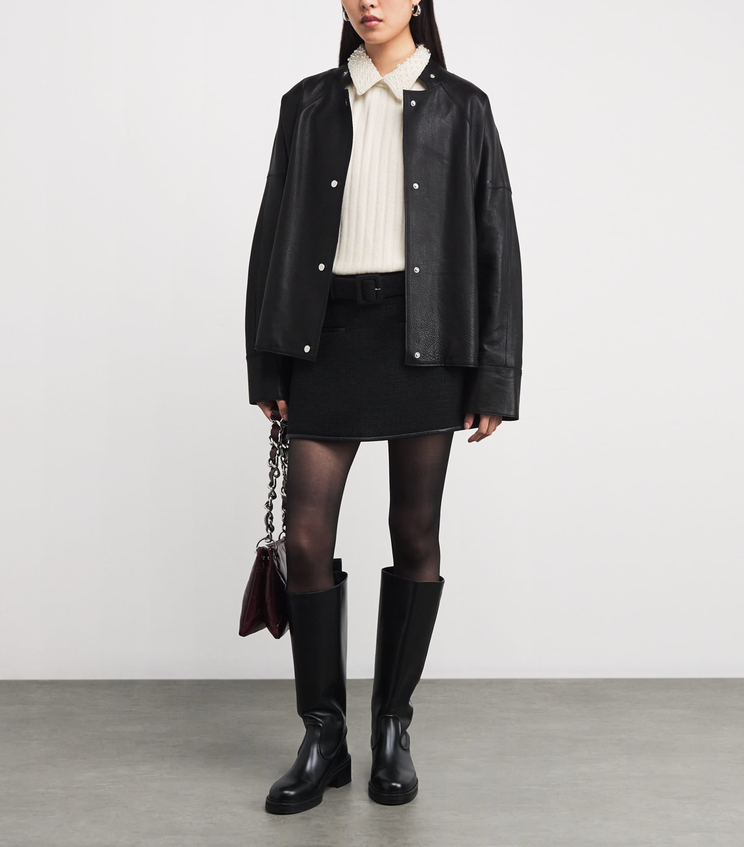 Wool-Blend Pearl-Collar Sweater ECRU Image 2