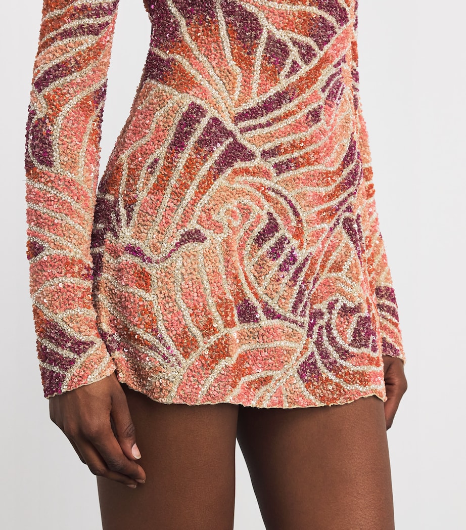 Clio Peppiatt Womens Maré Mini Dress Pink Wave Image 3