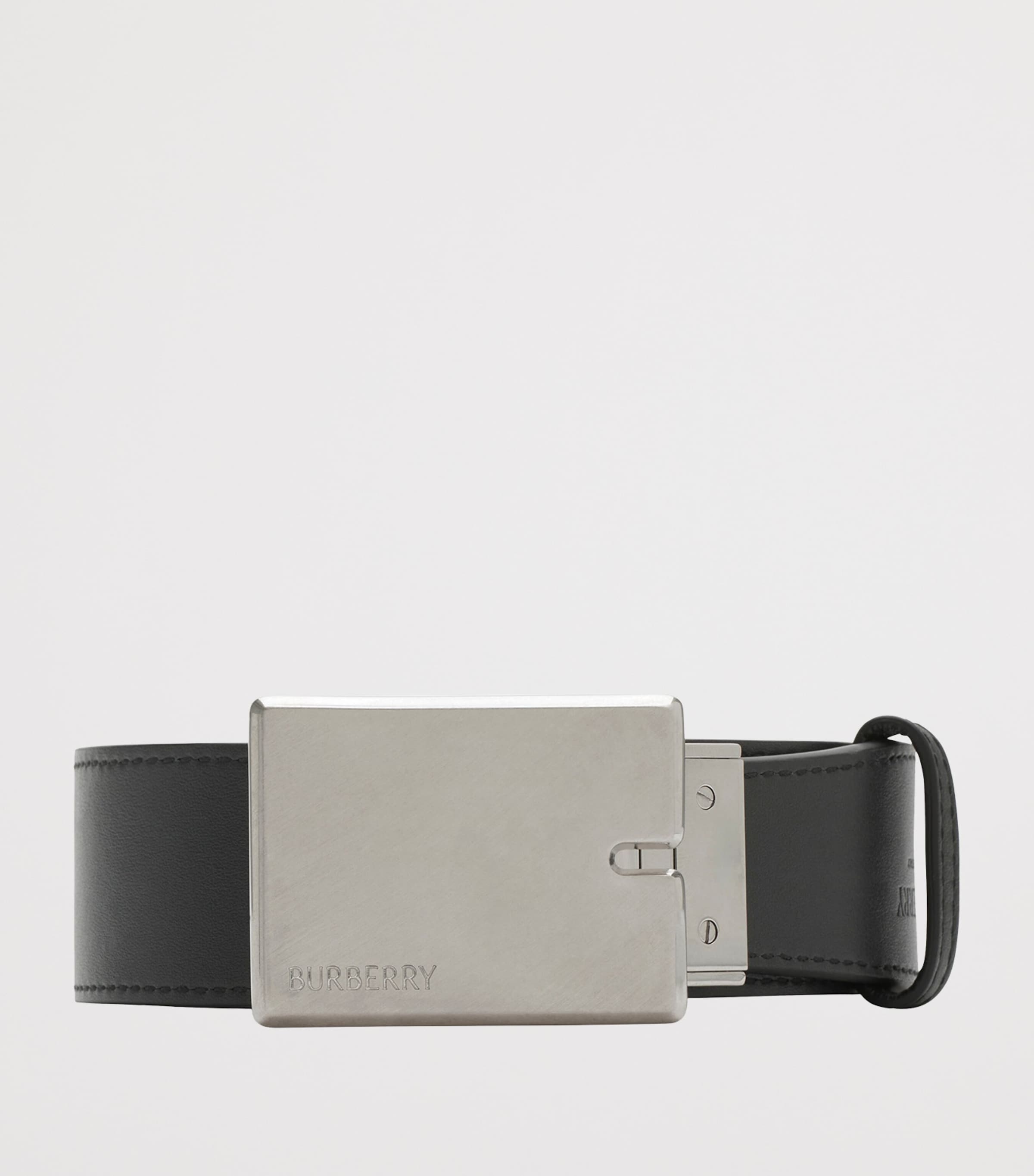Leather Check Reversible Belt SAND/SLATE Image 4