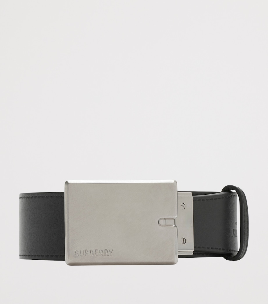 Leather Check Reversible Belt SAND/SLATE Image 4