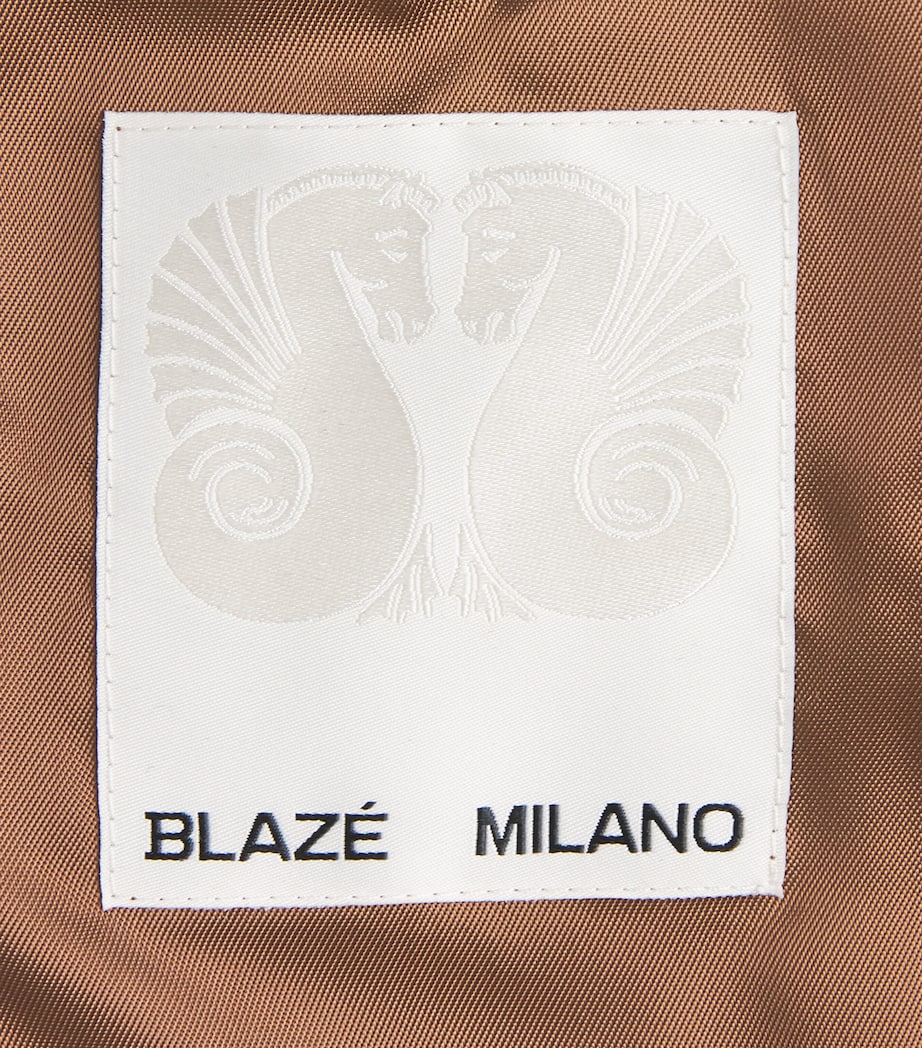 Blazé Milano Womens Virgin Wool-Blend Cropped Jacket Chocolate Image 5