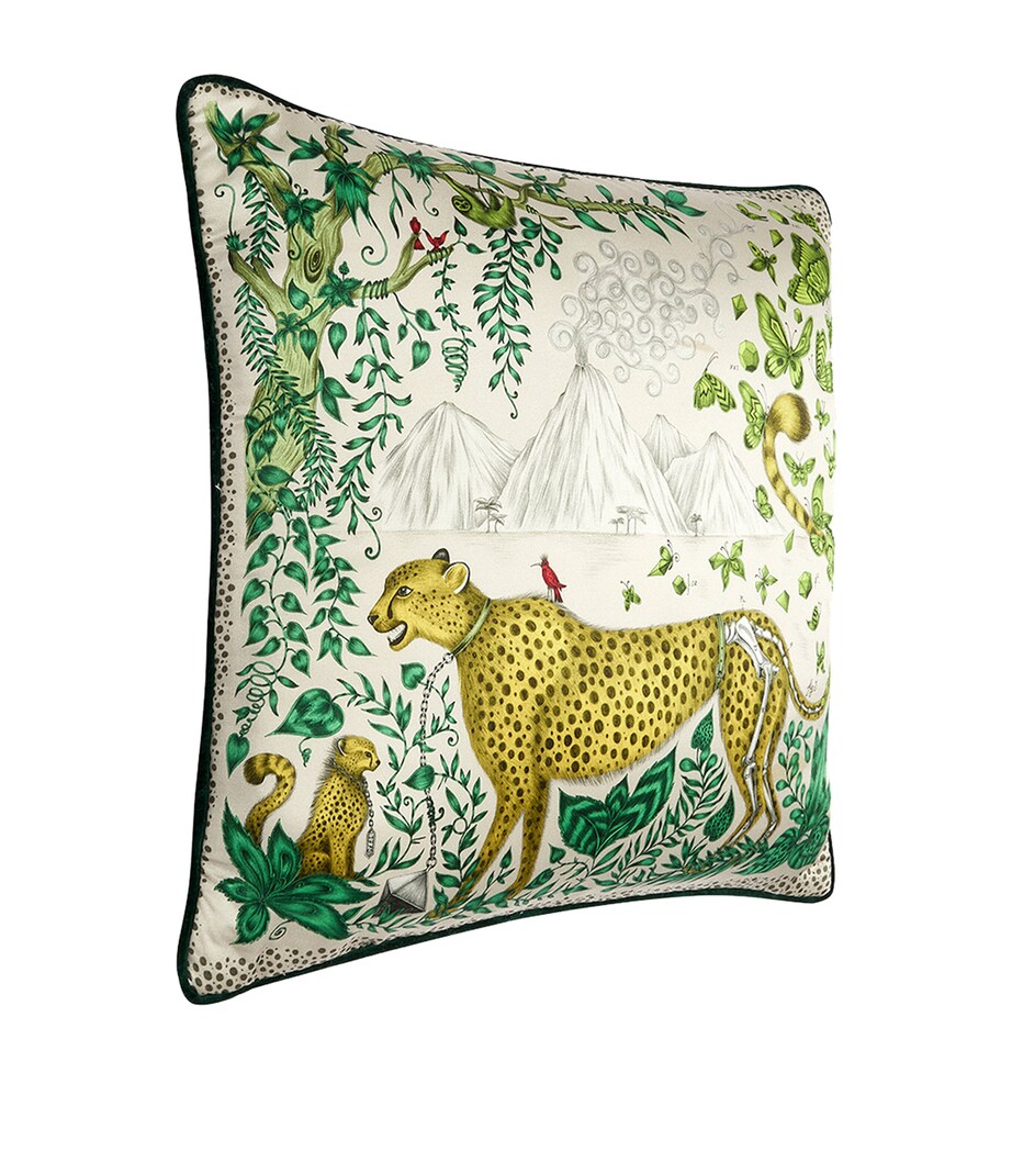 Emma J Shipley Silk-Cotton Cheetah Cushion (45cm x 45cm) Yellow Image 4