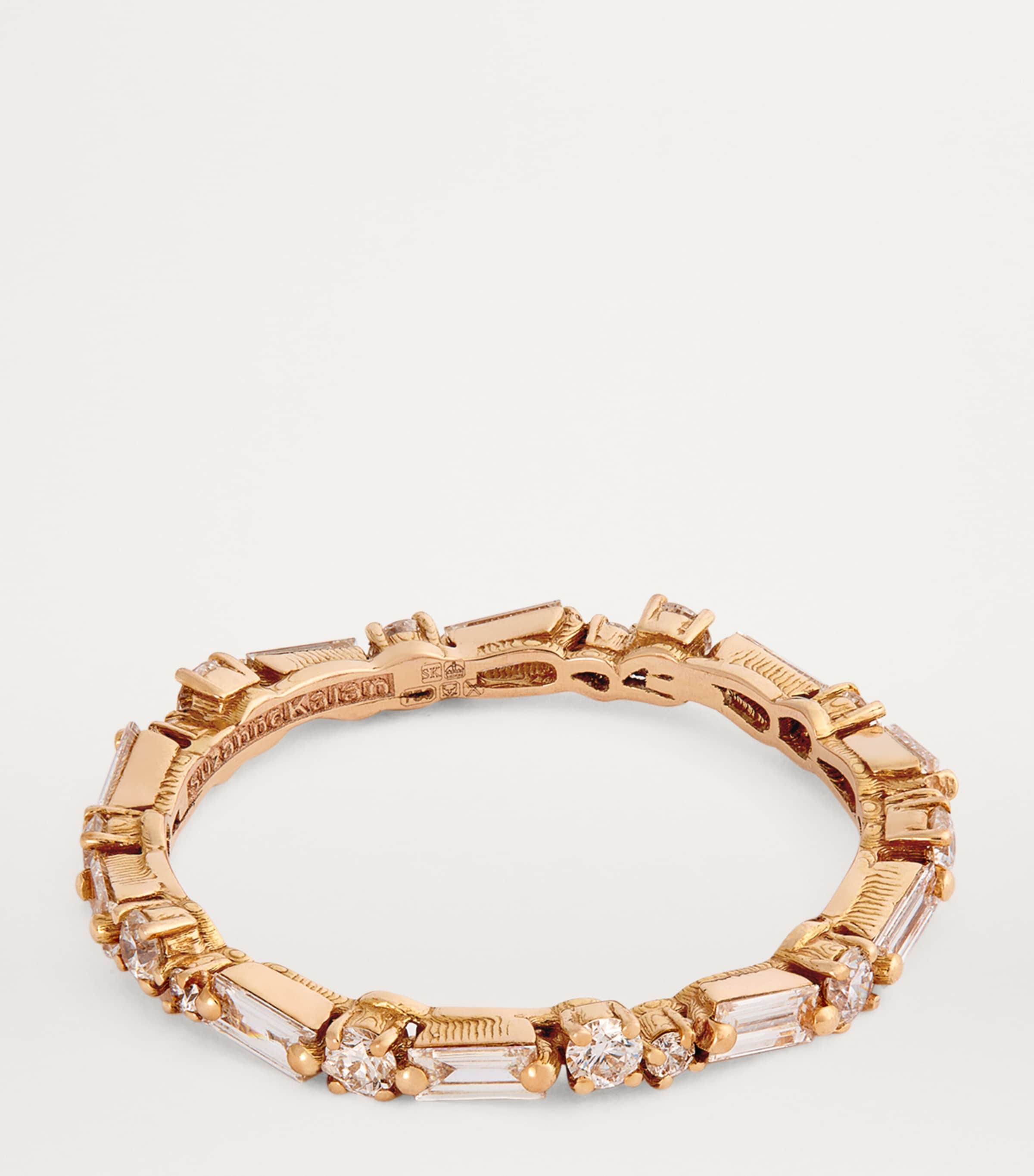 Rose Gold and Diamond Thin Mix Eternity Ring 18K RG/WD Image 4