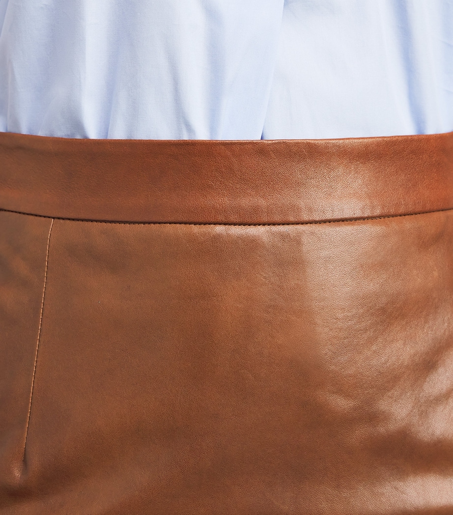 Lambskin Midi Skirt TOBACCO Image 6