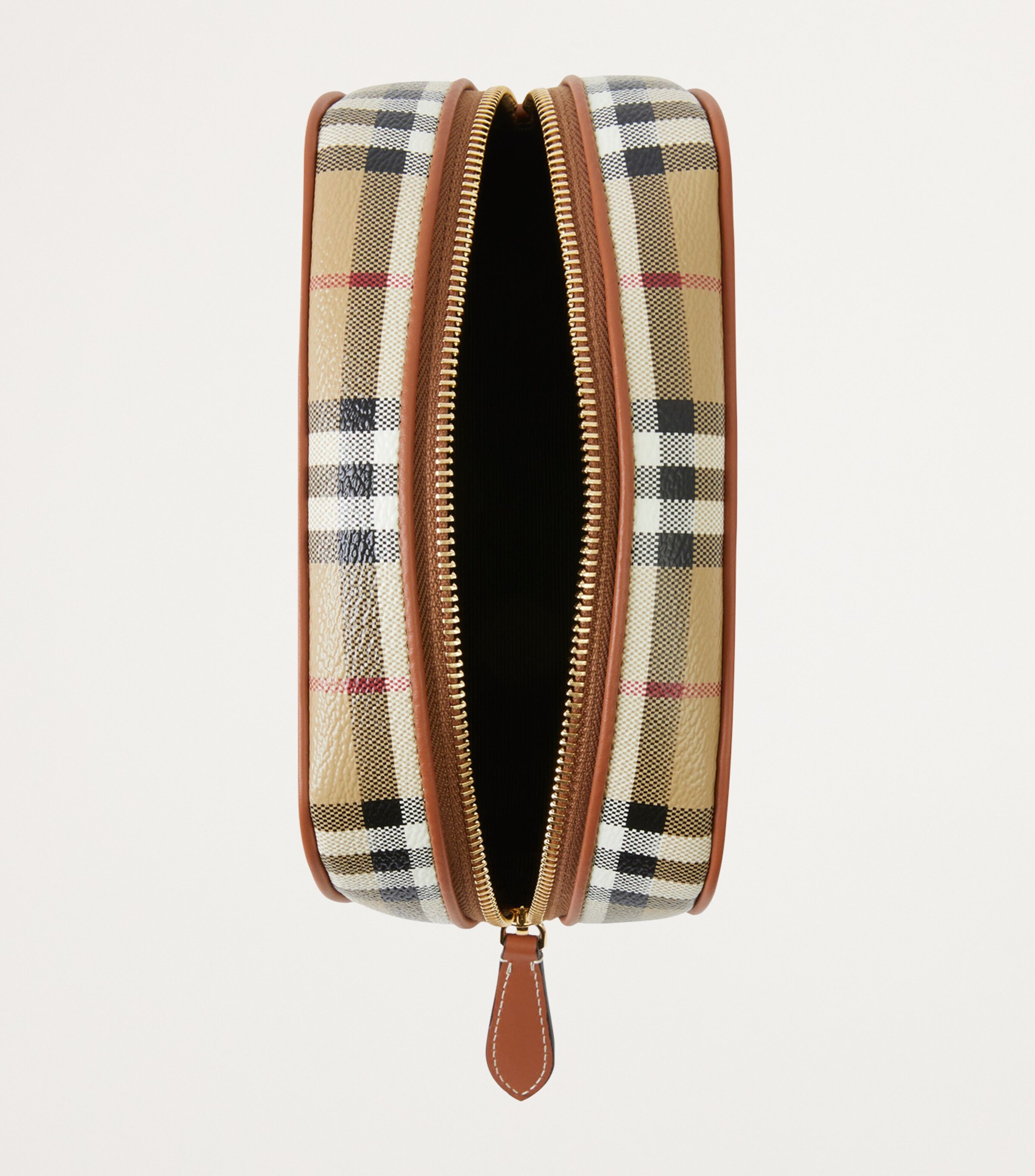 Burberry Small Check Wash Bag Archive Beige Image 5