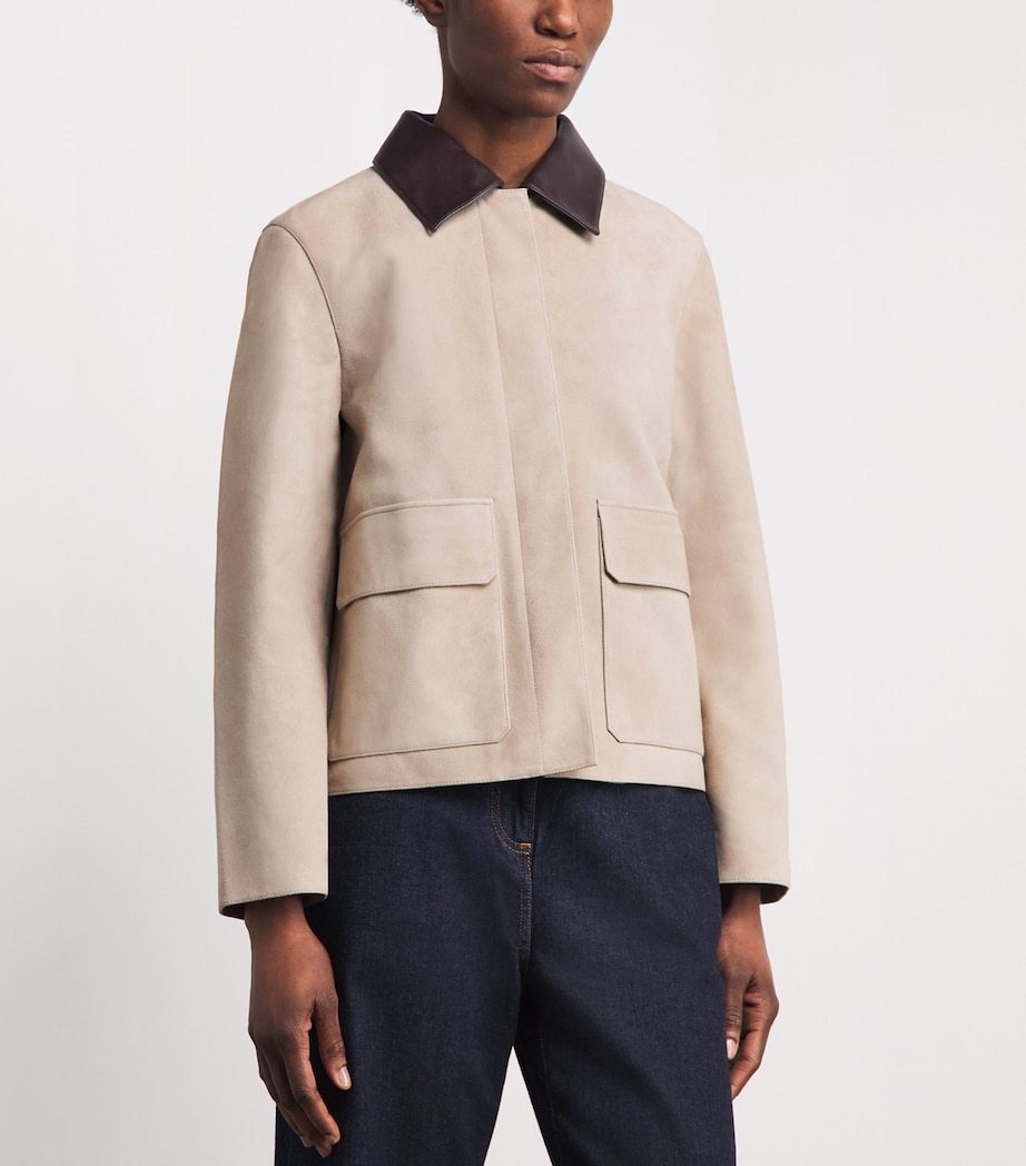 Suede Trucker Jacket E0L TAN Image 4