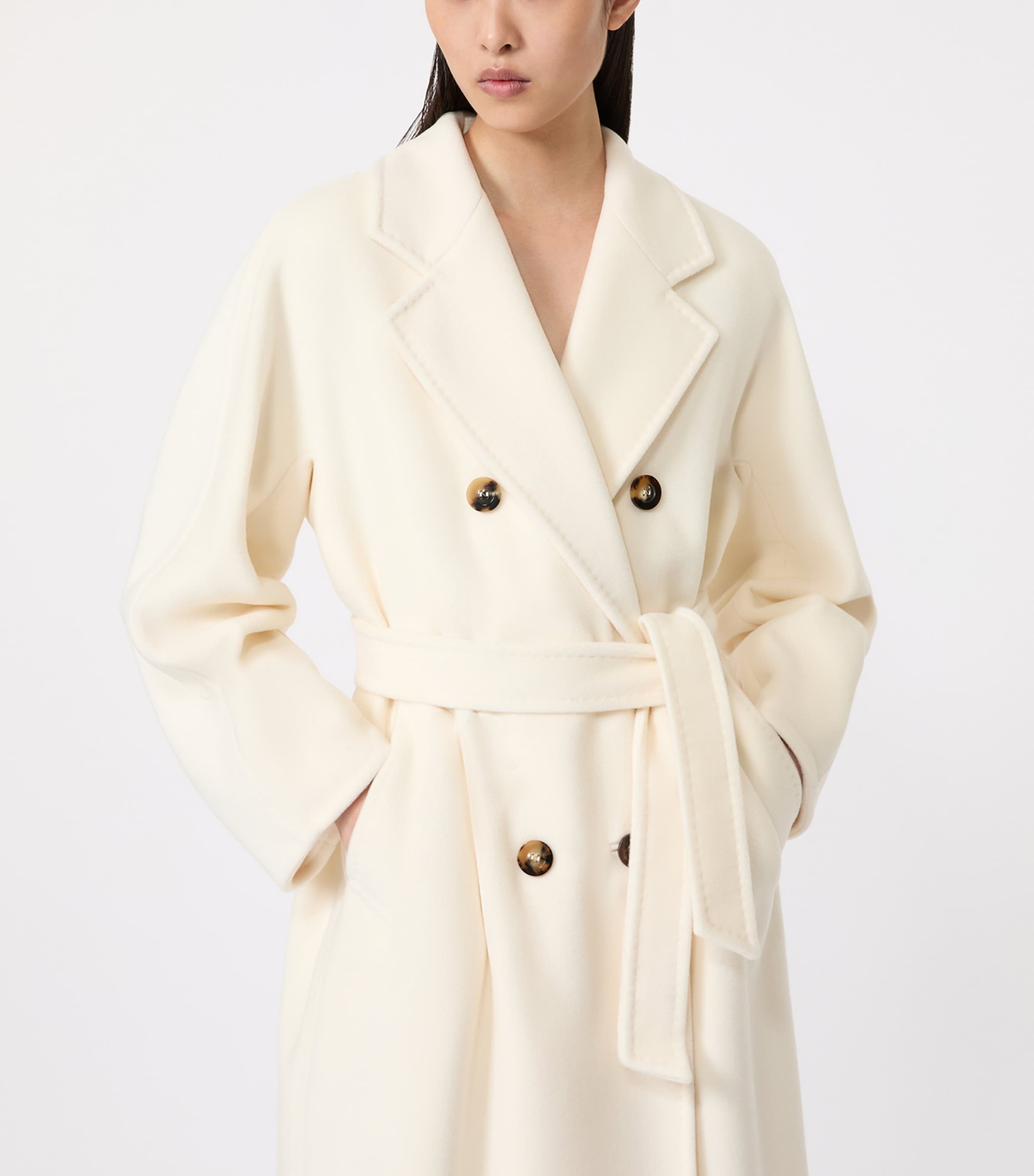 Max Mara Womens Virgin Wool-Cashmere Madame Icon Coat White Image 6