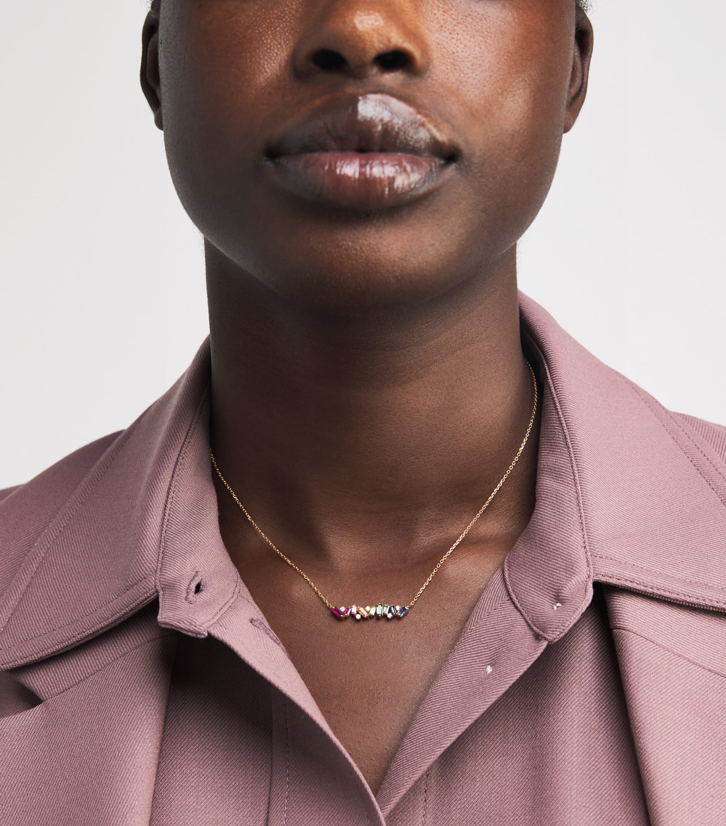 Suzanne Kalan Rose Gold, Diamond and Rainbow Sapphire Frenzy Necklace Rg/rs Image 2