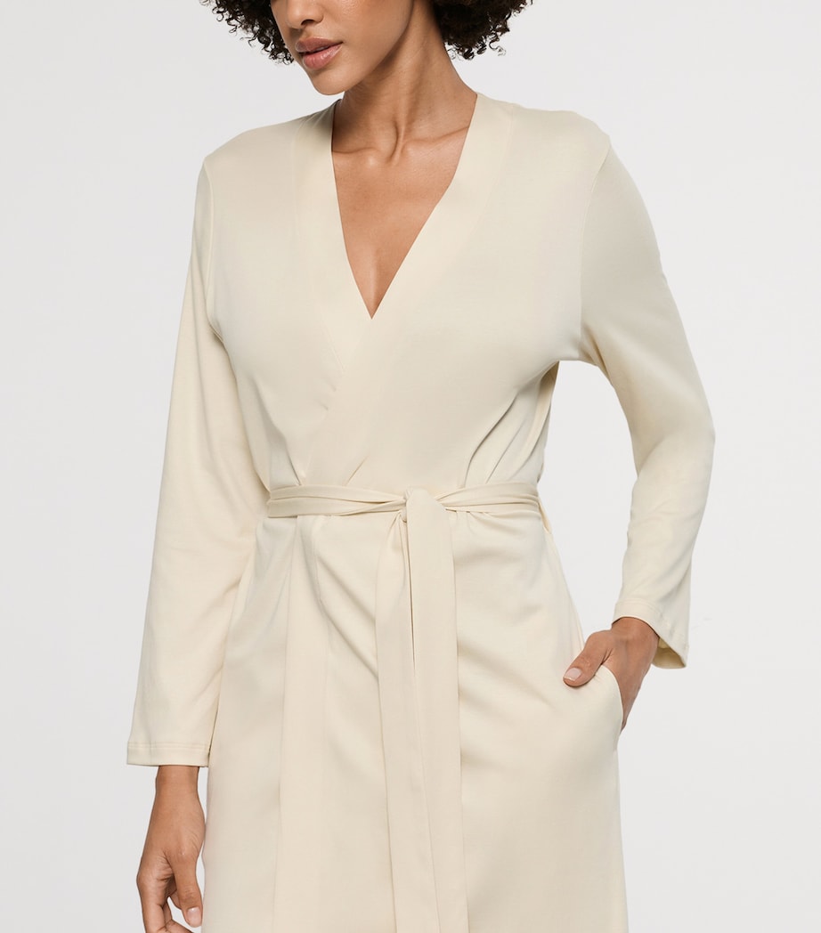 Hanro Womens Cotton Belen Robe Summer Sand Image 7