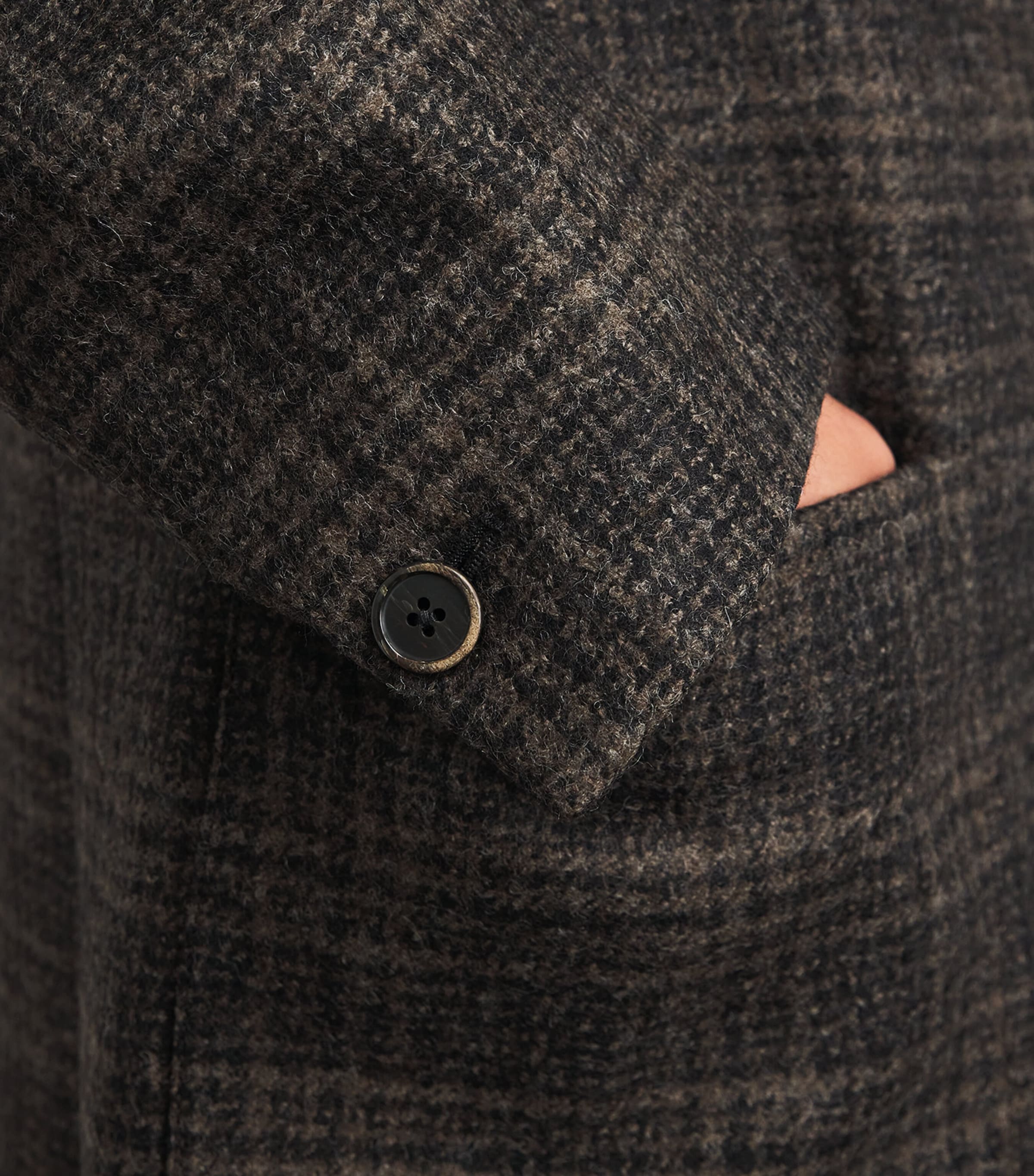 Barena Mens Wool Check Baron Overcoat Uni Unico Image 6