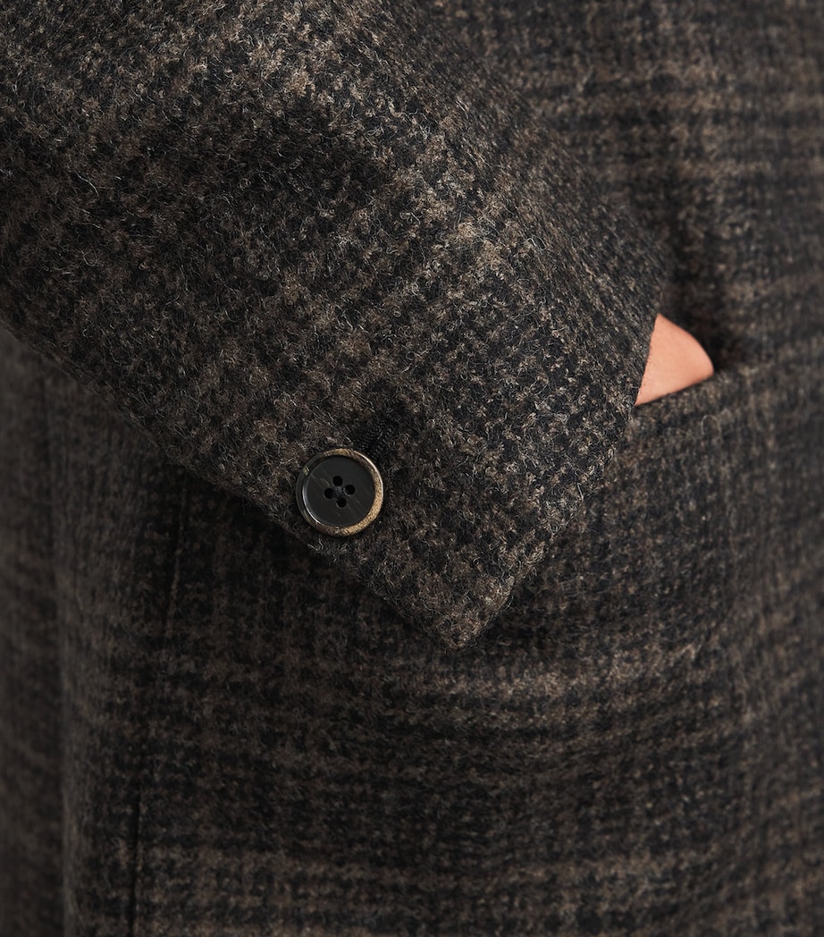 Barena Mens Wool Check Baron Overcoat Uni Unico Image 6