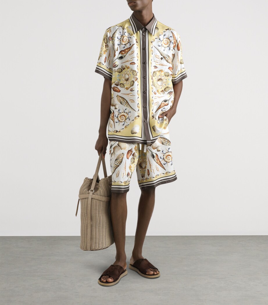 Silk Shell Print Shorts HG5PL-CONCHIGLI Image 3