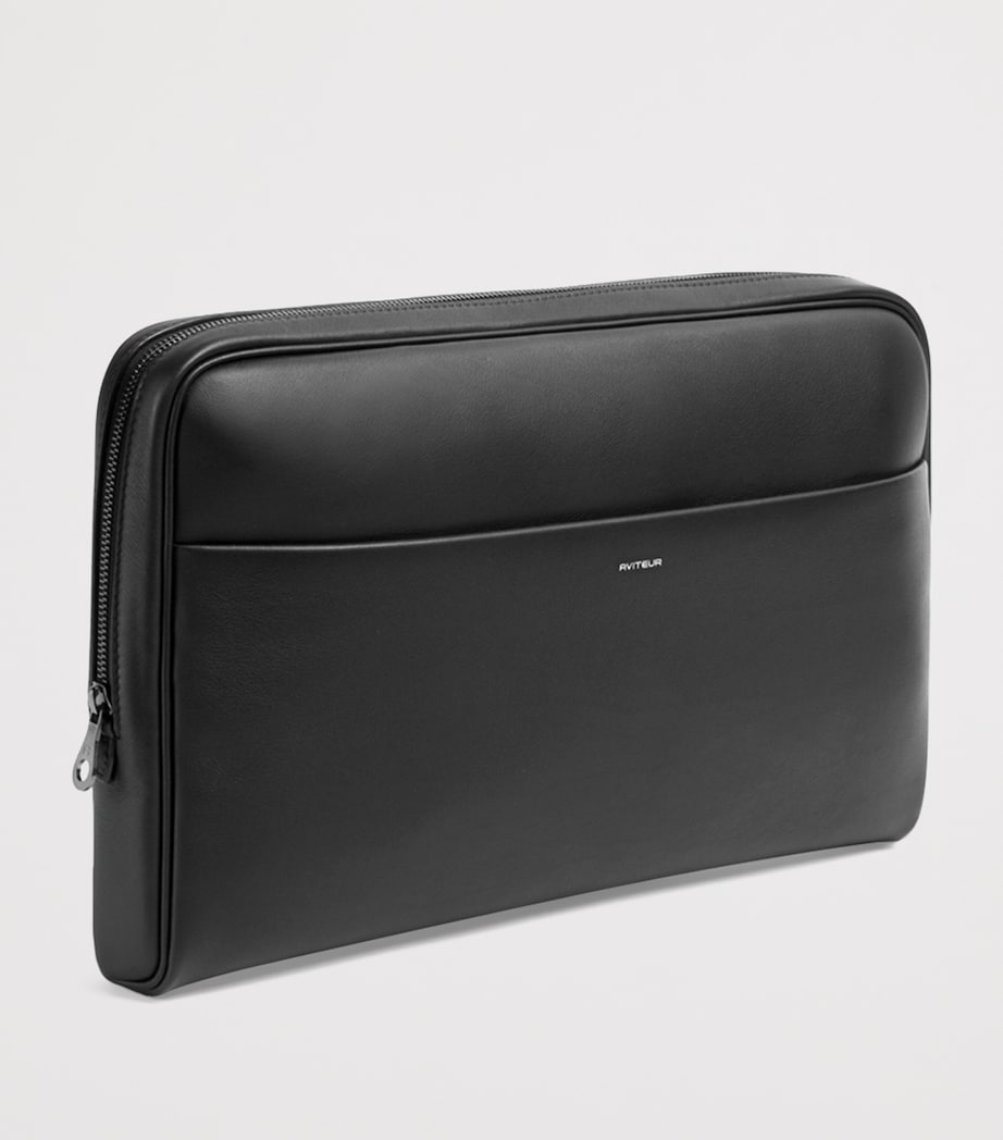 Leather Trolley-Sleeve Laptop Case BLACK Image 2