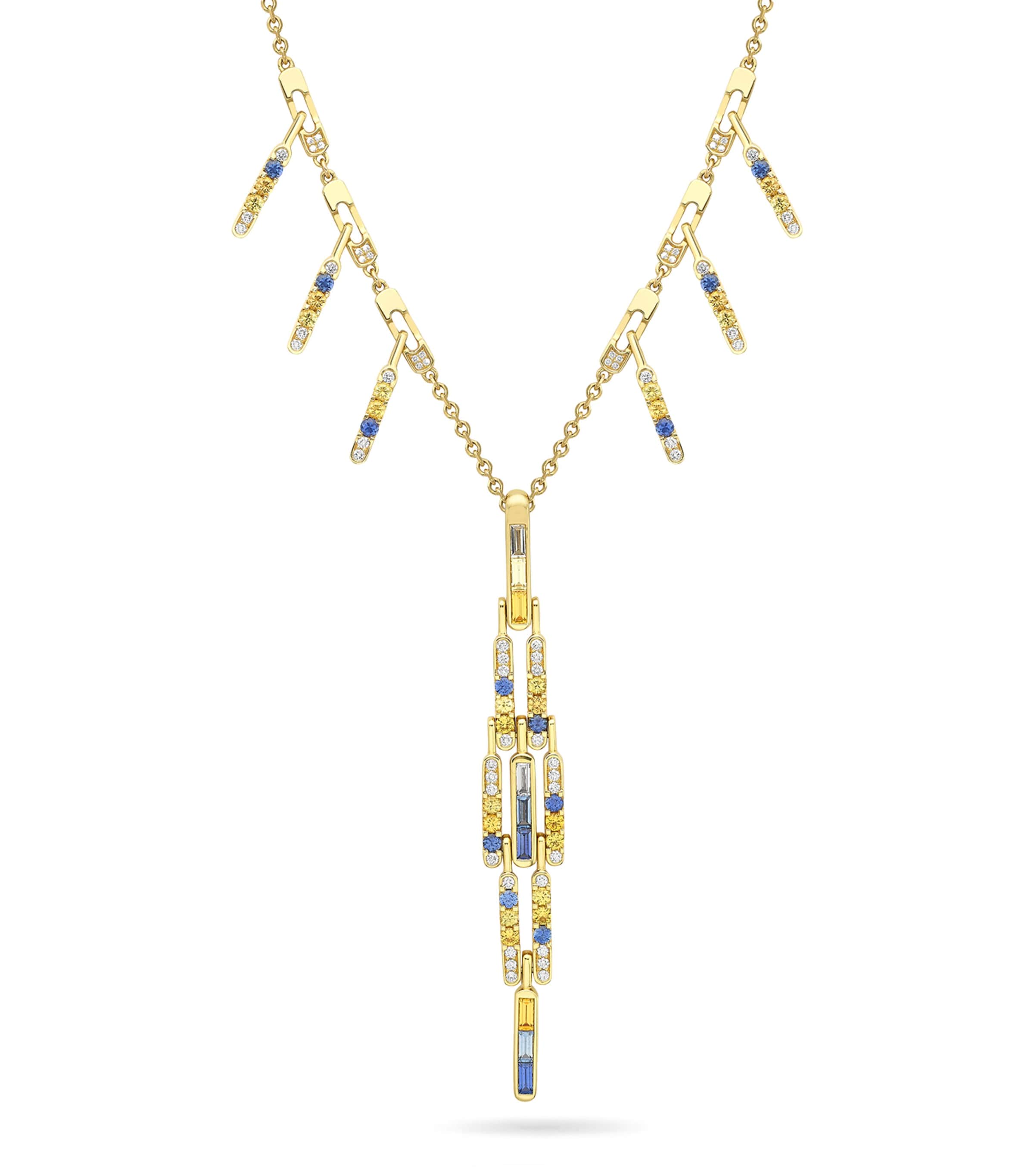 Boodles Yellow Gold, Diamond And Sapphire Play Of Light Necklace In Gold