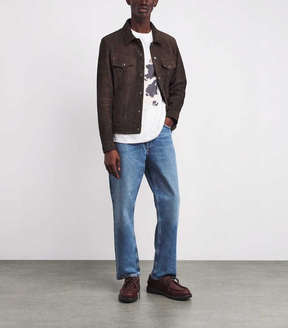 Suede Trucker Jacket 1VP - COFFEE BEAN Image 2