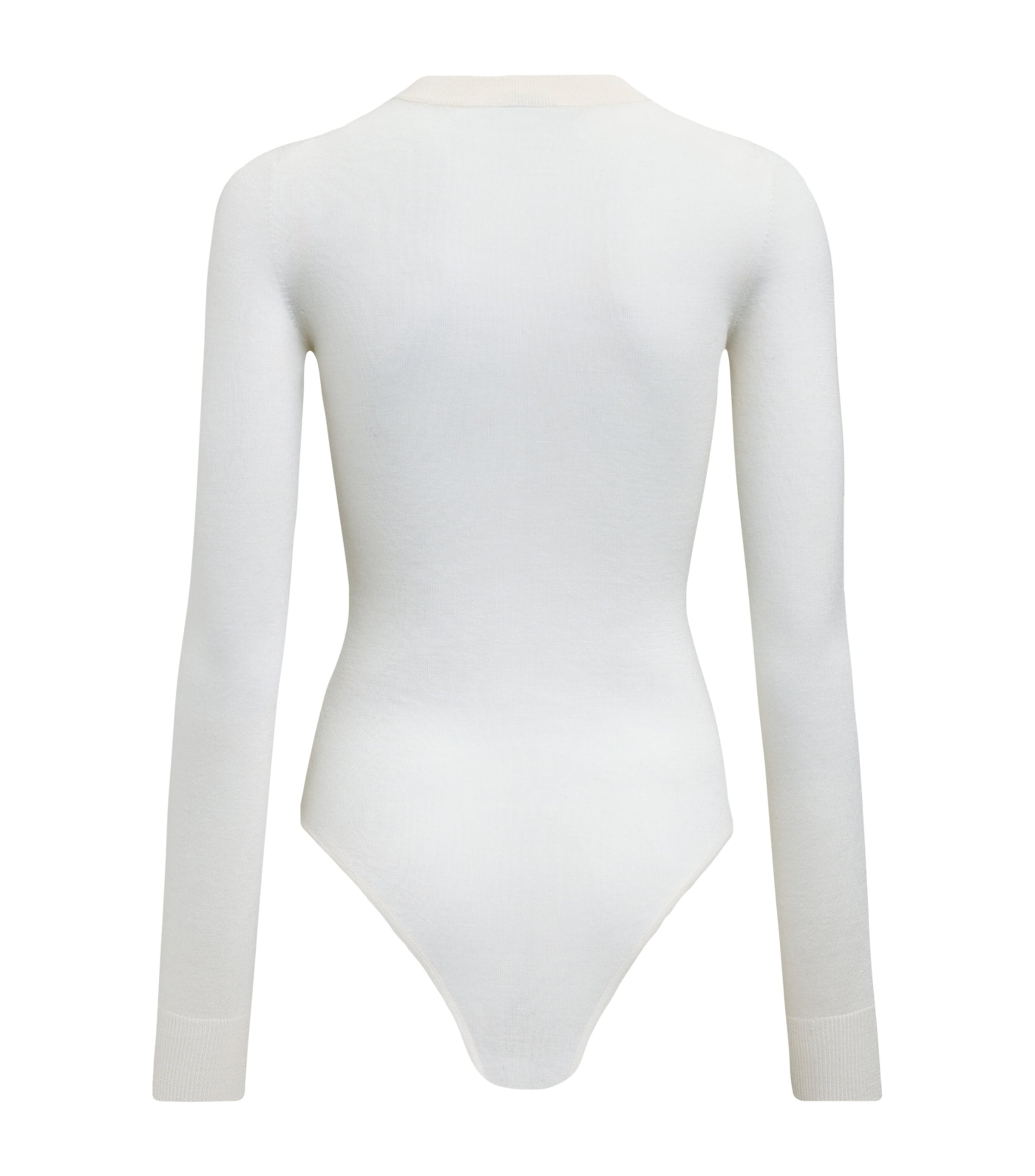 Shop Alaïa Cashmere Long-sleeve Bodysuit In White