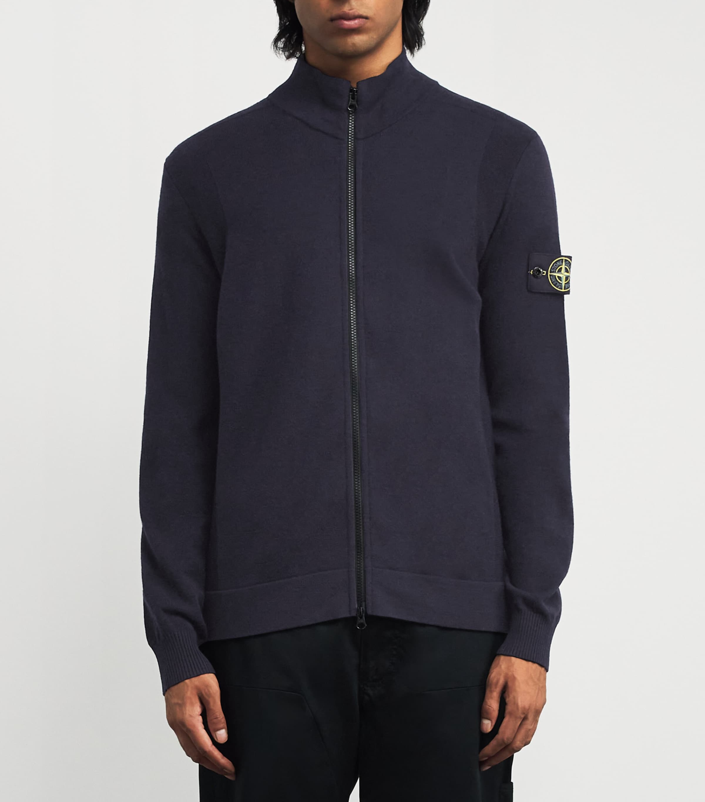 Wool-Blend Zip-Up Cardigan V0020 Image 3