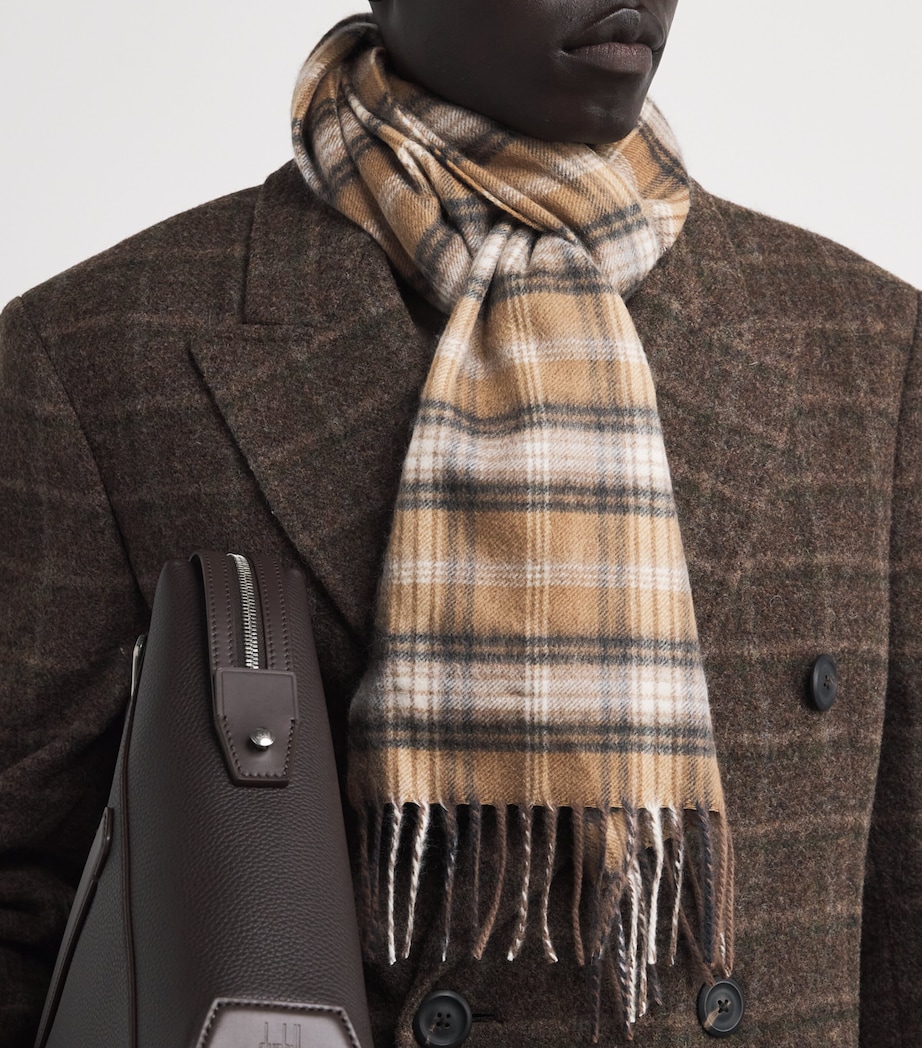 Cashmere Tartan Scarf CAMEL Image 4